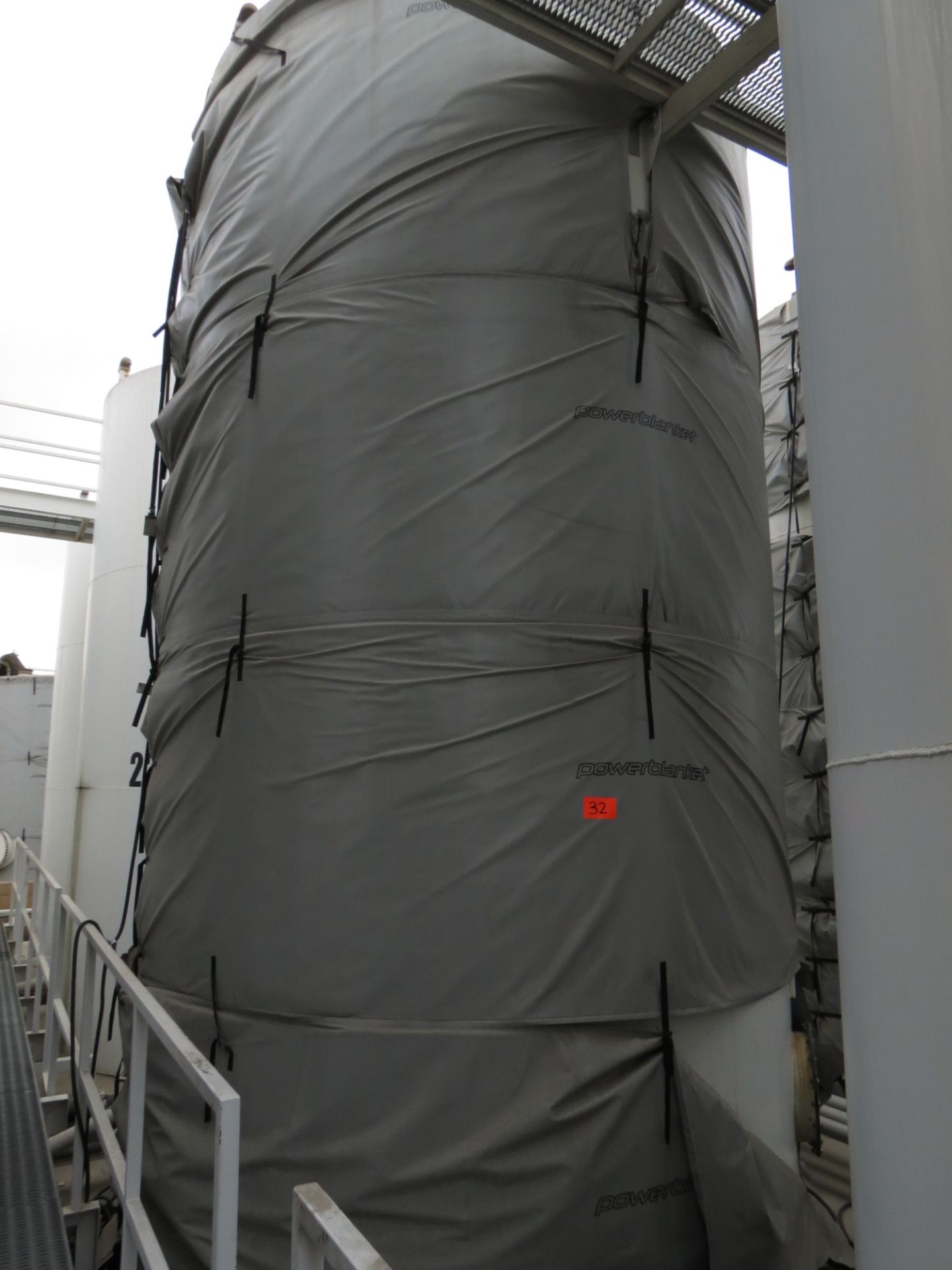 LOT: (4) Powerblanket Tank Heating Blankets for Bulk Oil Tanks, Hi Temp, Custom / Grey, 125 in. D
