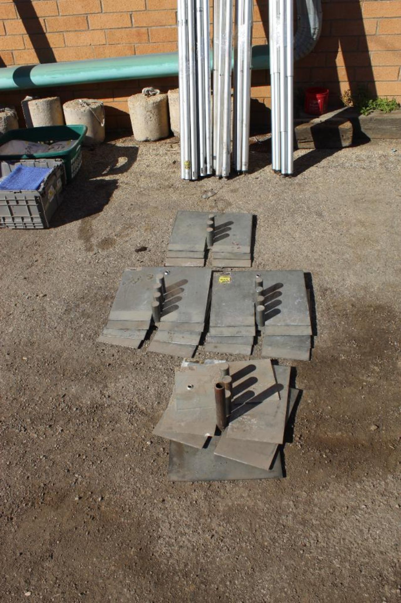 LOT: Pipe and Drape Pipes (12) 8 ft. Uprights, (15) Baseplates, (18) 6-10 ft. Cross Bars - Image 3 of 3