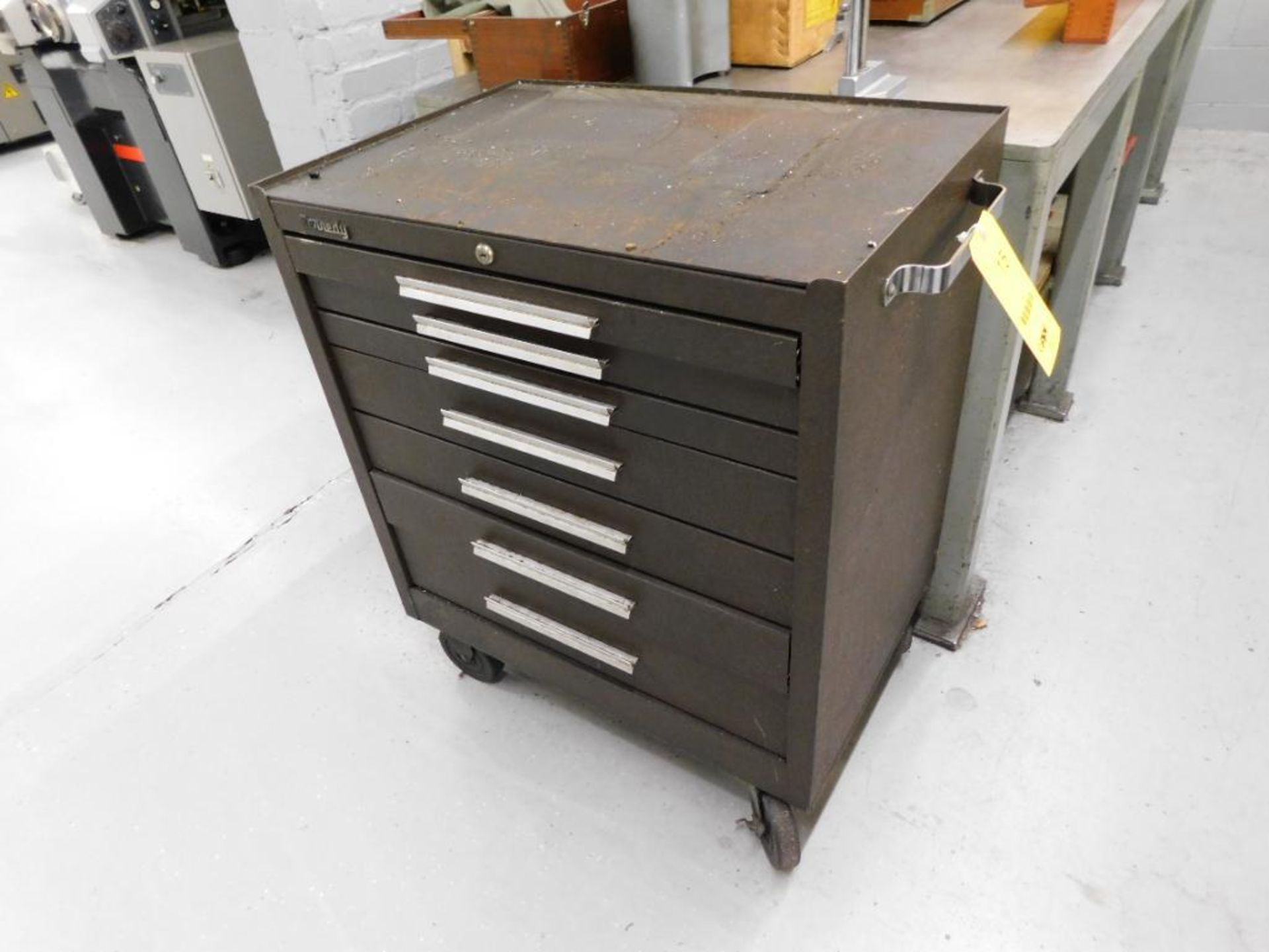 LOT: Kennedy 7-Drawer Rolling Tool Chest, with Contents of Assorted Drill Bits & End Mills