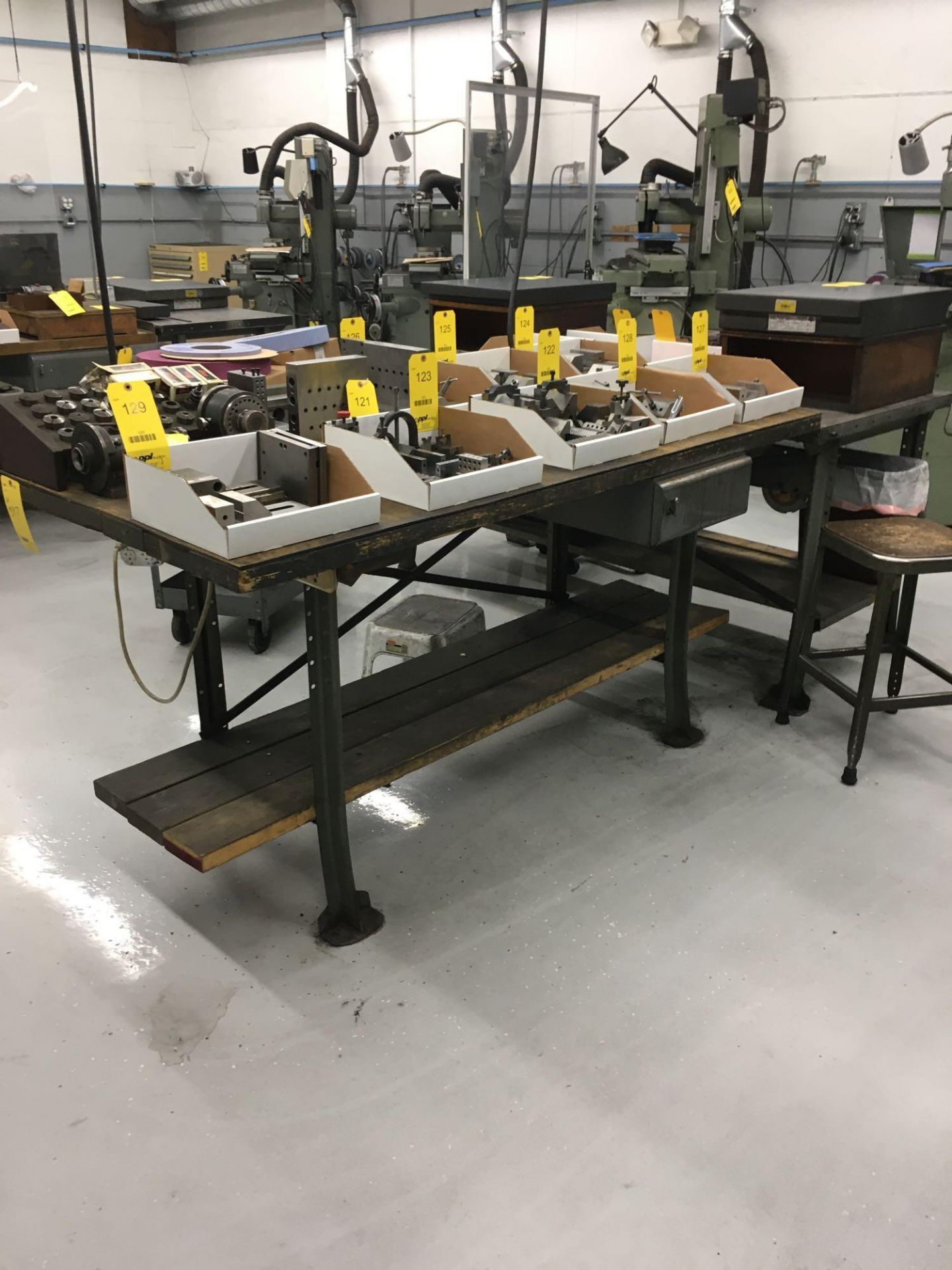 LOT: (2) Steel Top Work Benches - 28 in. x 60 in. & 36 in. x 60 in. (no contents - delay removal) - Image 5 of 5