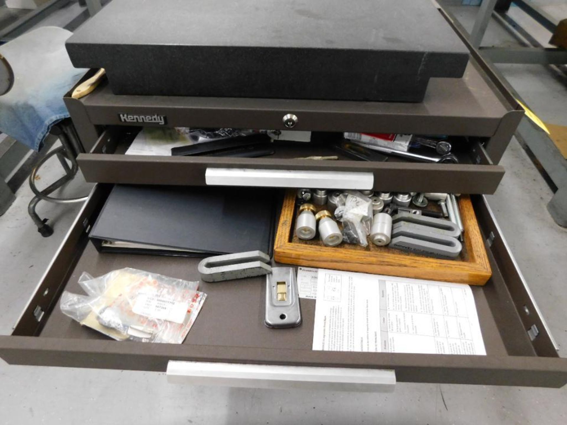 LOT: Kennedy 7-Drawer Rolling Tool Chest, with 18 in. x 24 in. Granite Surface Plate & Assorted Fixt - Image 2 of 2