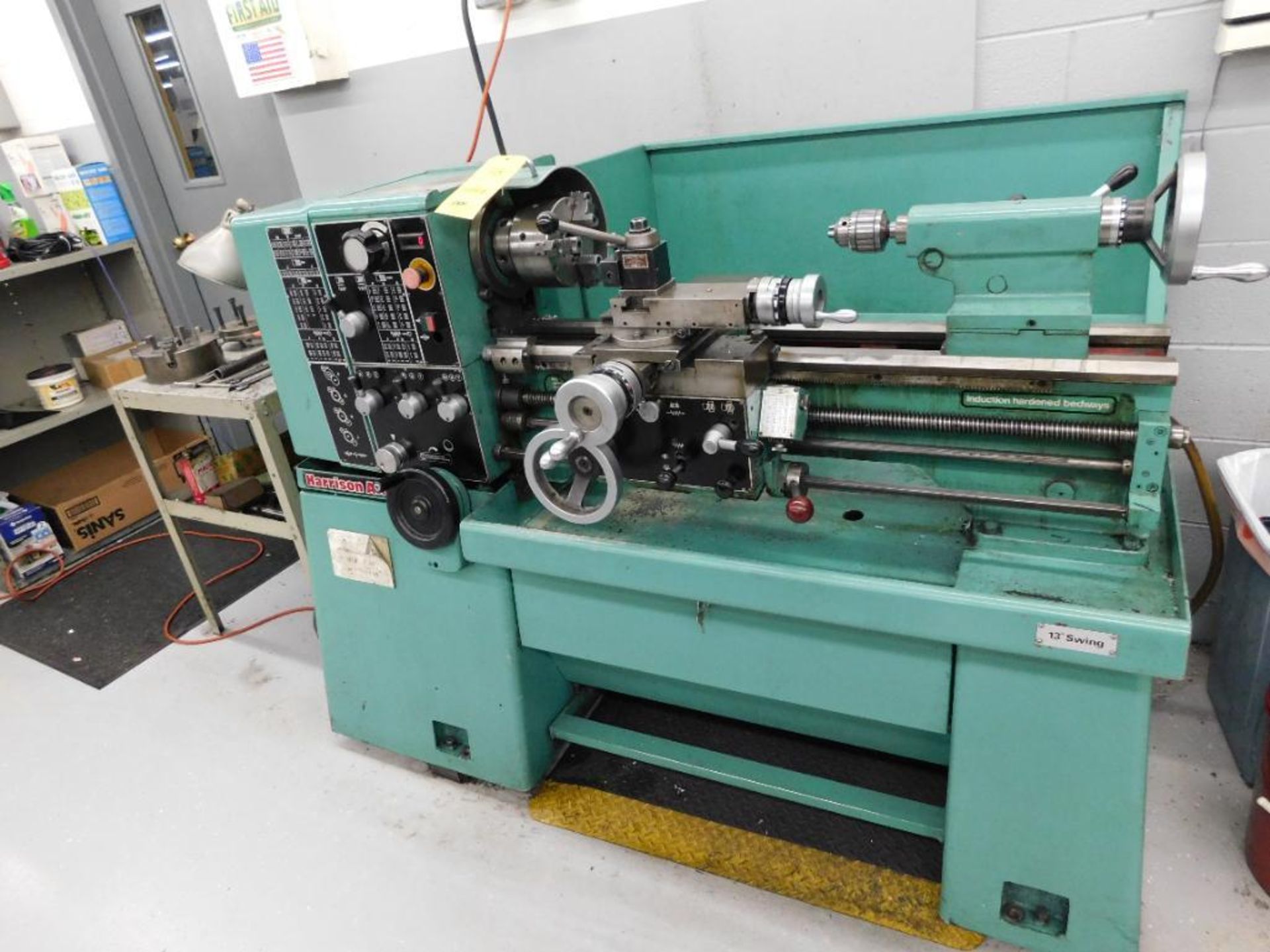 Harrison 13 in. x 28 in. Engine Lathe Model AA, S/N TR/VS 979989, 6 in. 3-Jaw Chuck, 150 - 800 RPM,