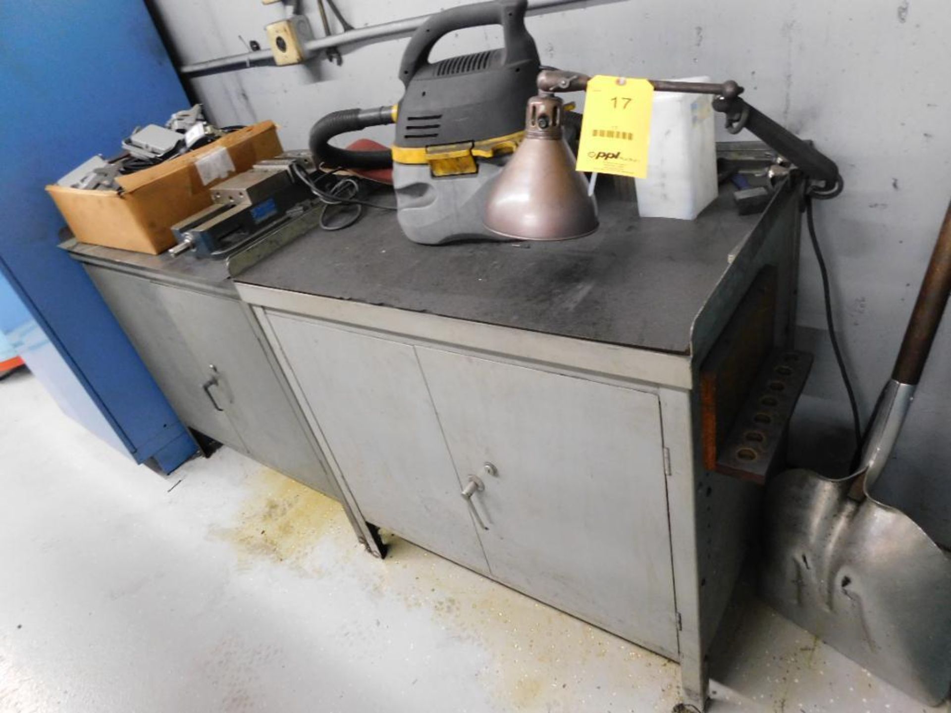 LOT: (2) Steel Cabinets with Contents of Manifold Control Cables, Repairable Kurt Vise & Articulated