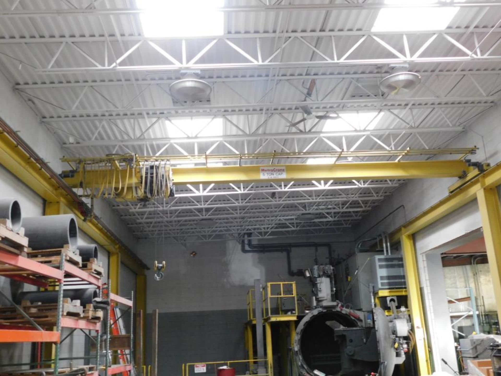 Metro Crane 5 Ton x 25 ft. Span Bridge Crane, Top Rail Riding, with 5 Ton Cable Hoist, Pendant Contr - Image 2 of 7