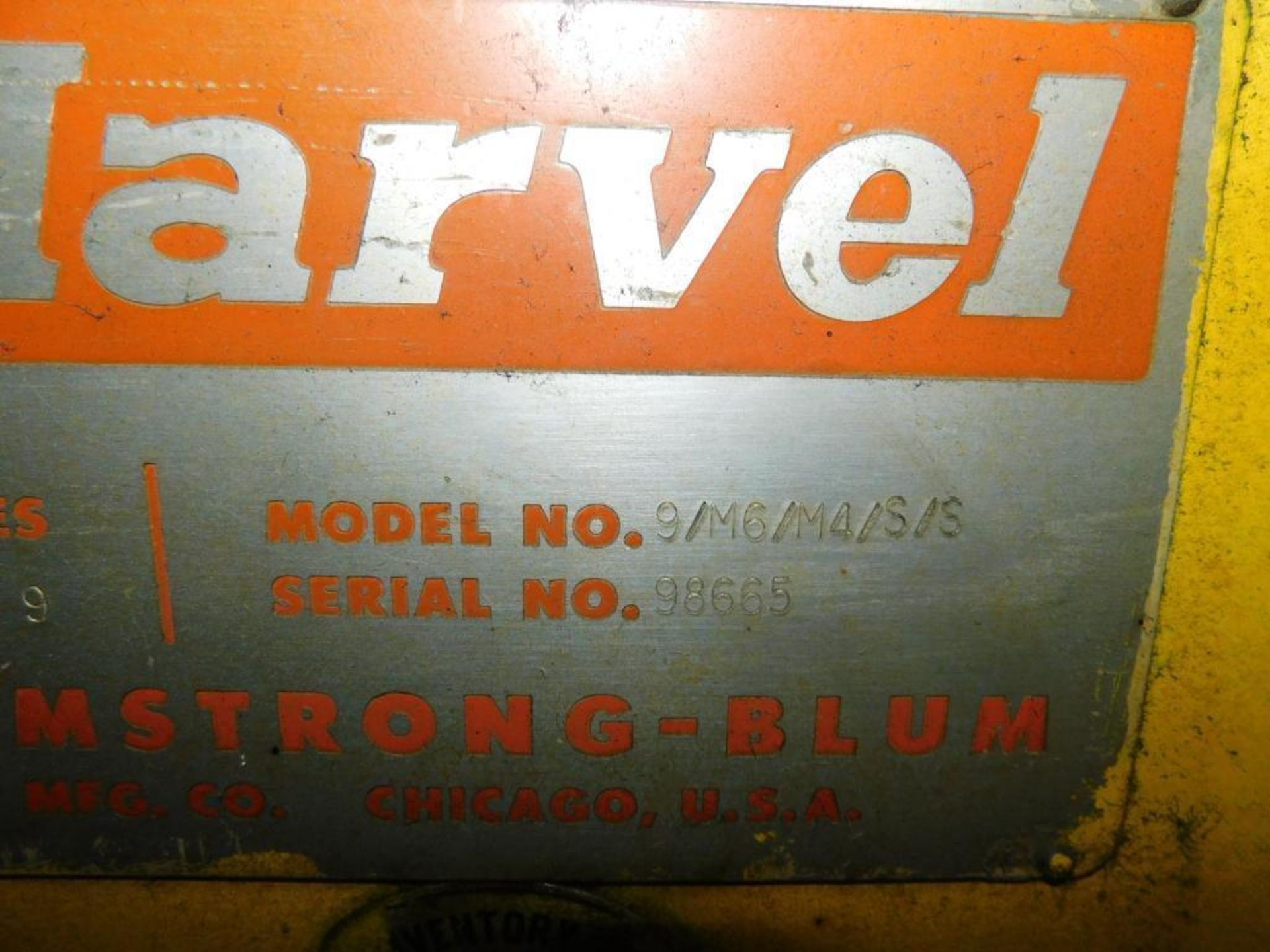 Marvel Power Hack Saw 81 Series #6 and #9 Model 9/M6/M4/S/S, S/N 98665, 3-Phase - Image 6 of 6