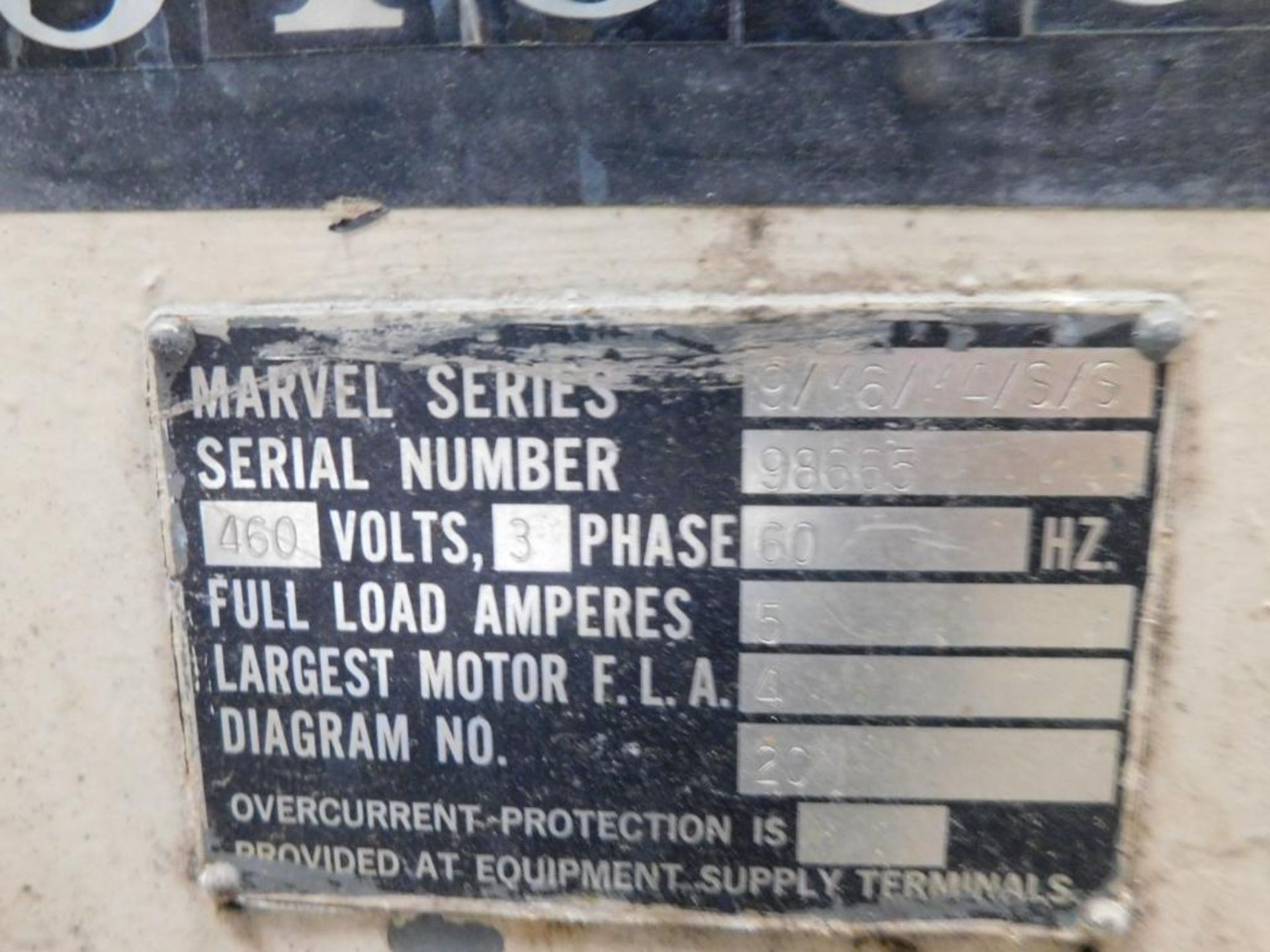 Marvel Power Hack Saw 81 Series #6 and #9 Model 9/M6/M4/S/S, S/N 98665, 3-Phase - Image 5 of 6