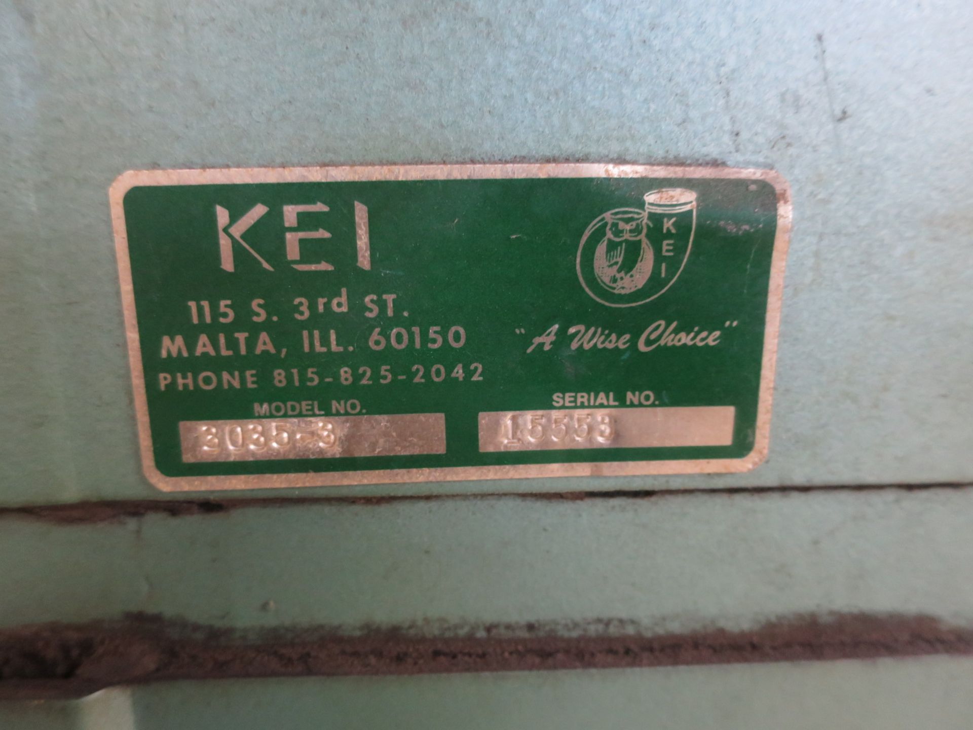 Kei Model 3035-3 Dust Collector, Sn 15553 - Image 2 of 3