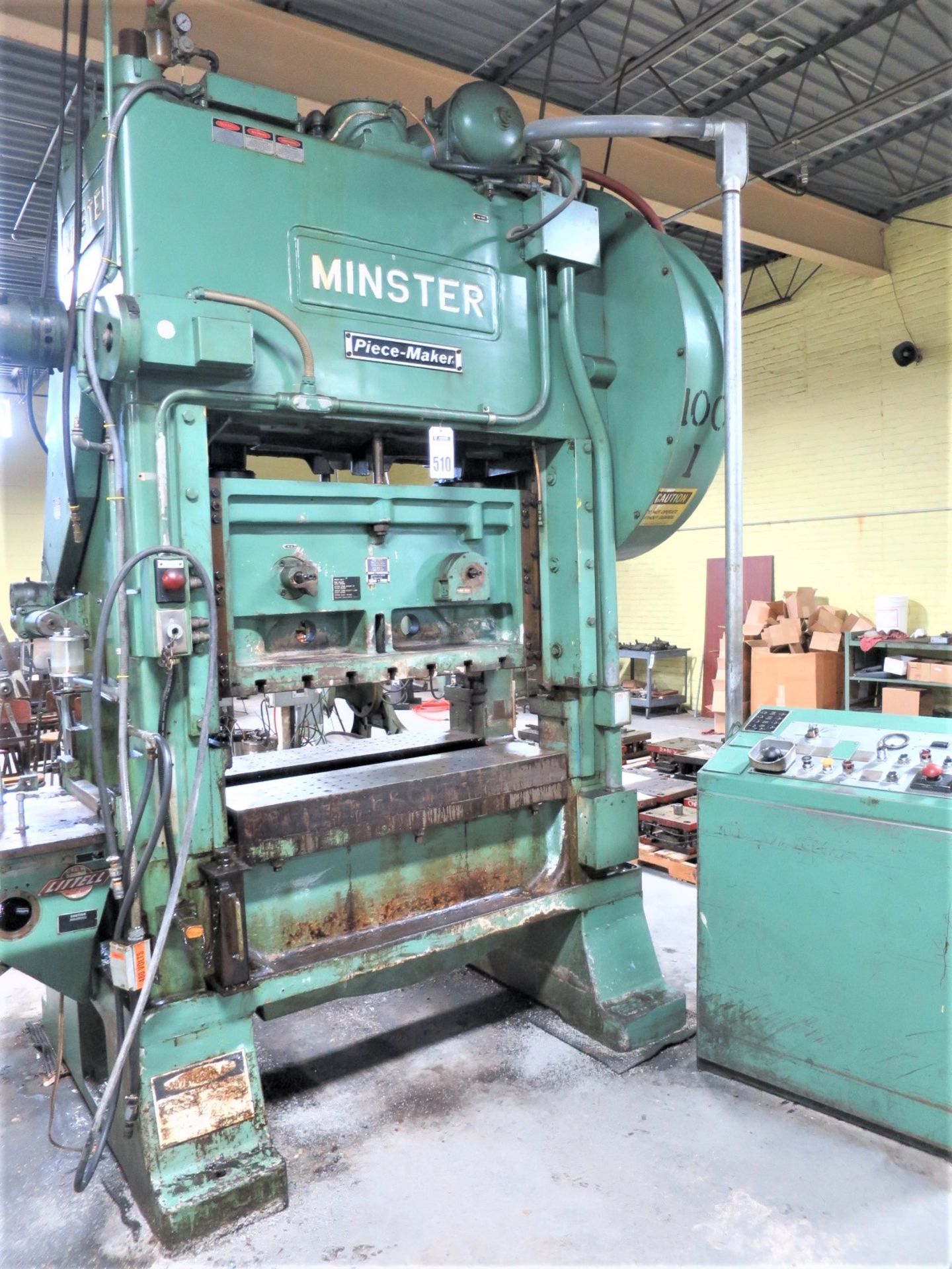 Minster 100 Ton Piece-Maker Variable Speed Stamping Press Model P2-100-48, Sn P2-100-23653 48" x 31"