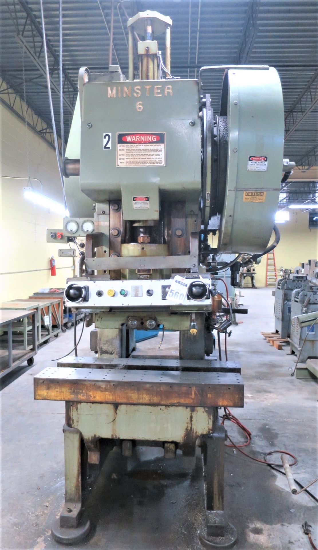 Minster #6 60 Ton Variable Speed OBI Punch Press Sn 6-20156 32" x 21" Bolster 45-90 Strokes Per