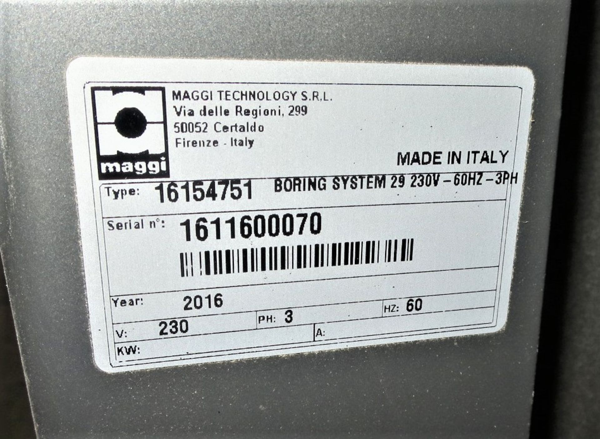 2016 Maggi Boring System 29 Type 16154751, SN 1611600070 - Image 3 of 3