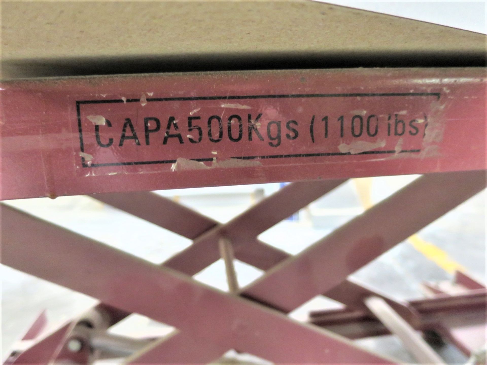 6' x 3' Scissors Lift Table, 1100lb capacity - Image 2 of 2