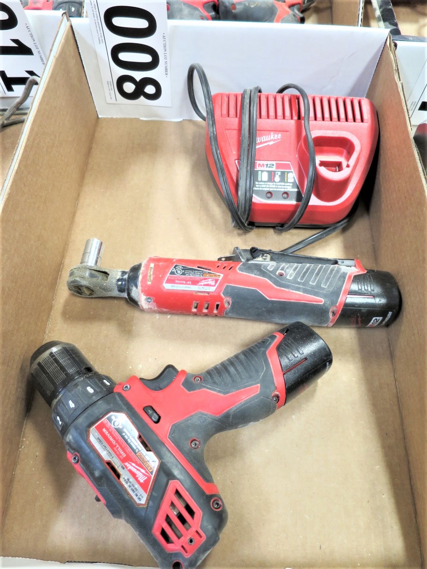 Milwaukee 3/8" Drill and 3/8" Ratchet with Charger