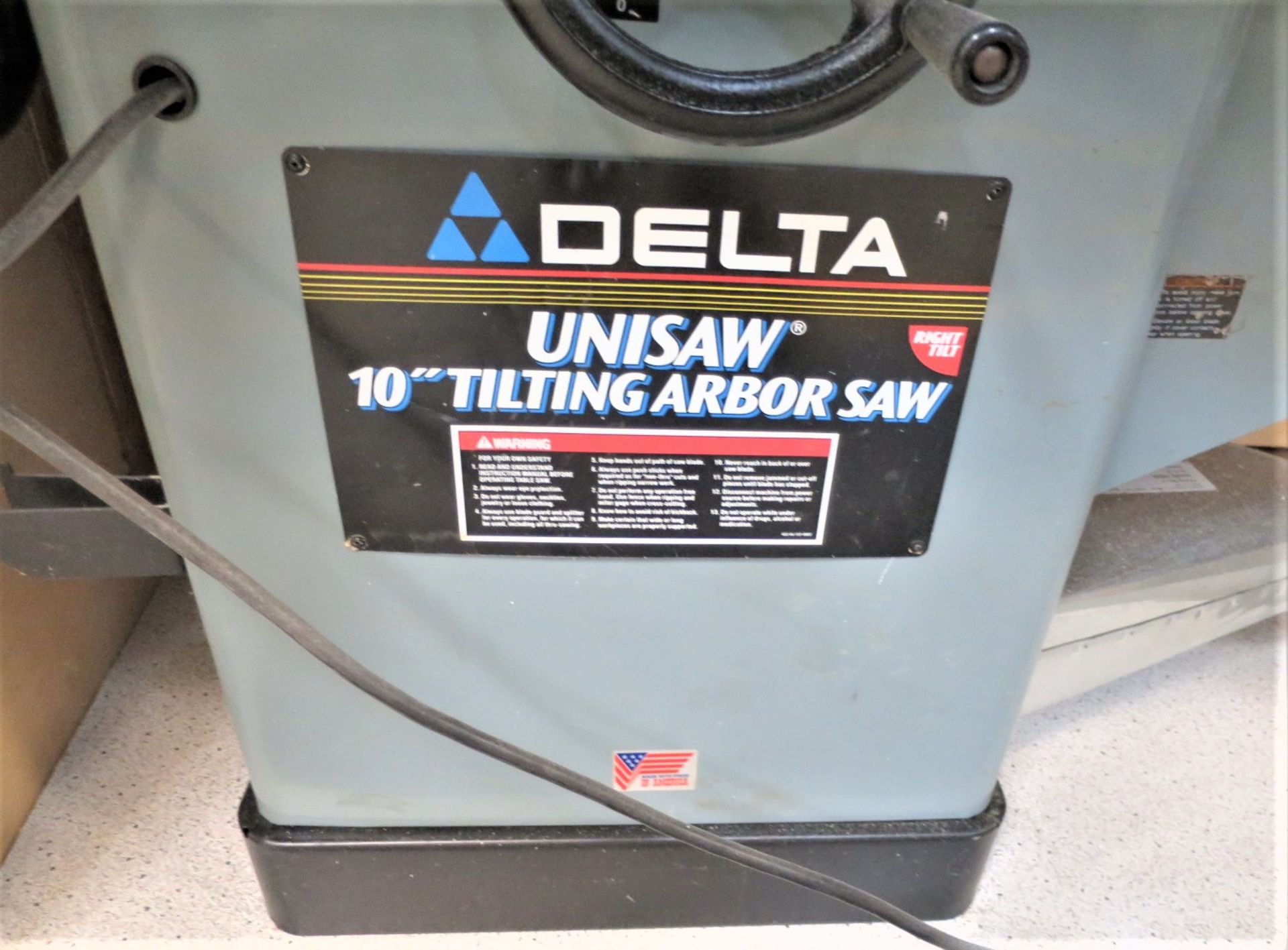 Delta Unisaw 10" Tilting Arbor Saw, Model 36-812, SN 00D67668 - Image 2 of 4