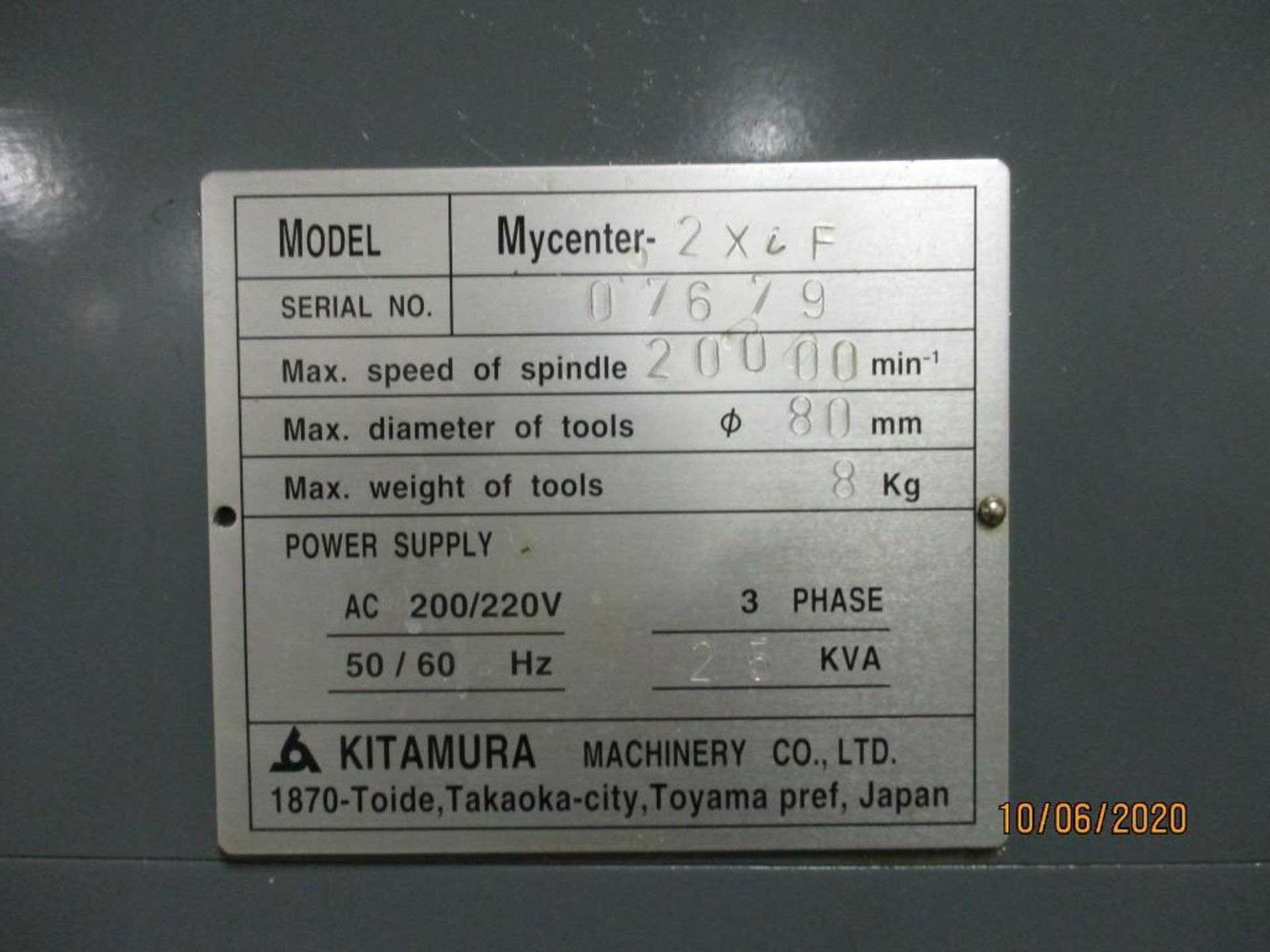 Kitamura My center 2XiF Sparkchanger High Speed Vertical Machining Center, S/N 07679 - Image 7 of 7