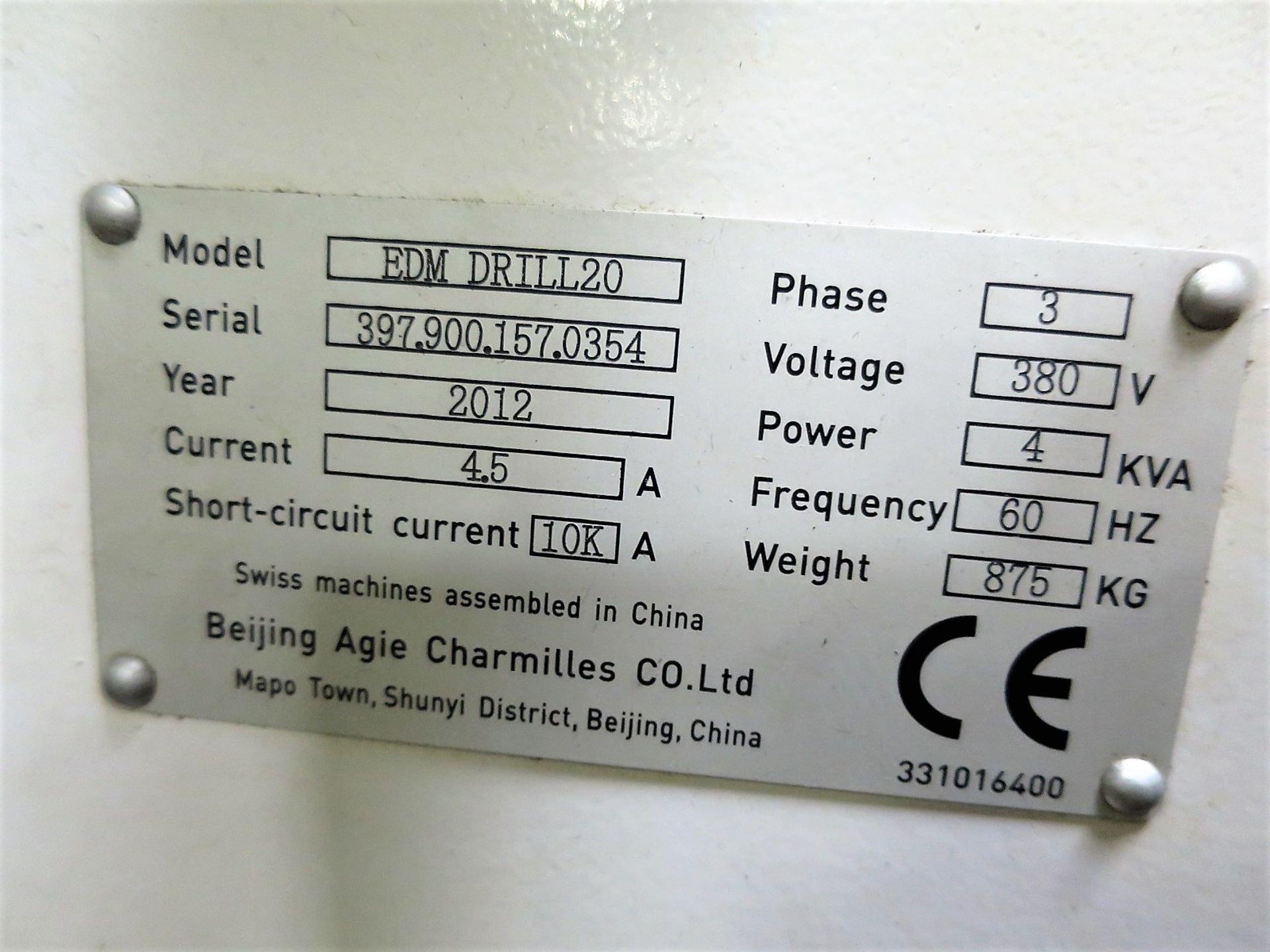 AGIE Charmilles Drill 20 High Speed EDM Drill, S/N 397.900.157.0354, New 2012 - Image 5 of 5