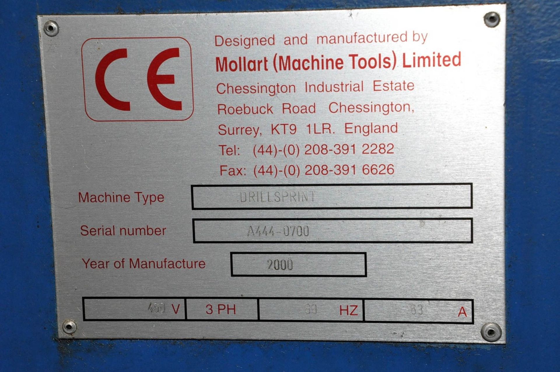 1/2" x 20"Mollart Twin Spindle CNC Gun Drill, S/N A444-0700, New 2000 - Image 5 of 5