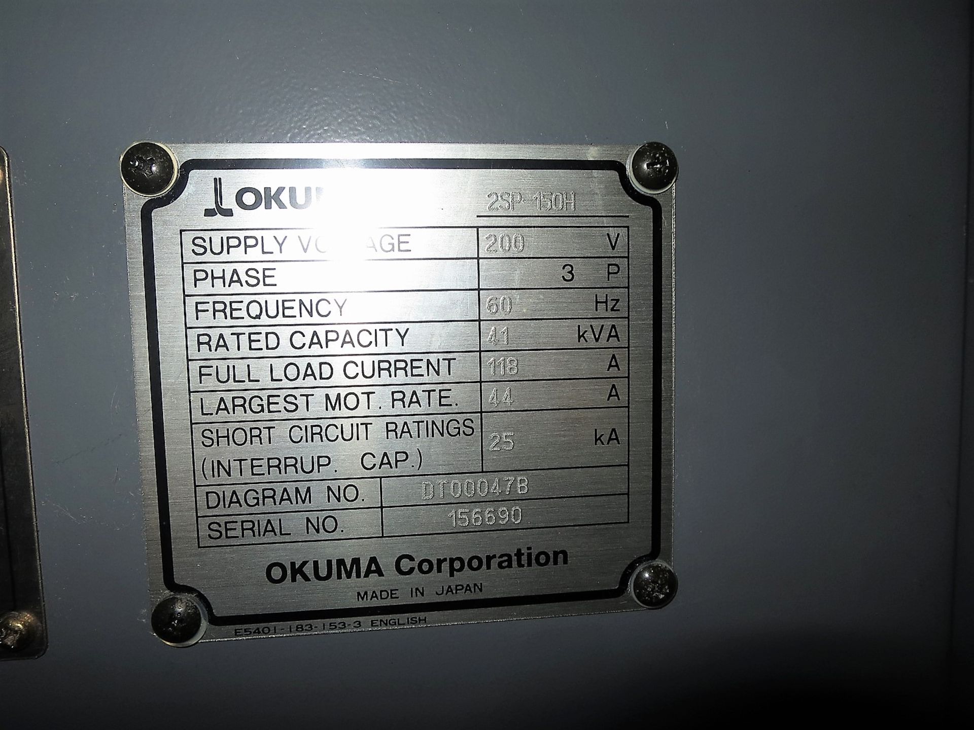Okuma 2SP-150HM Twin Spindle 3-Axis Turning Center w/Live Milling, S/N 2SP-150HM, New 2011 - Image 12 of 12