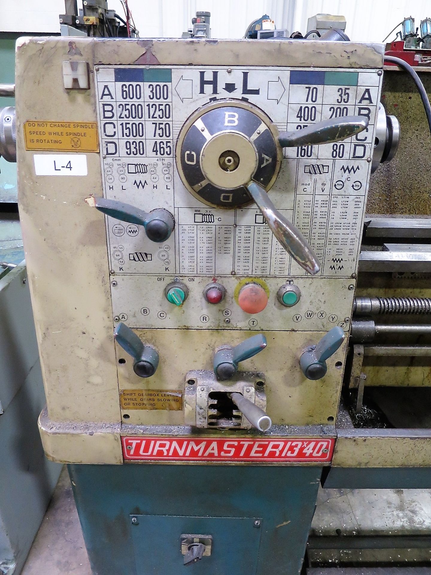 Turn master 1340 40" Center High Precision Engine Lathe, S/N 13482040499 - Image 2 of 6