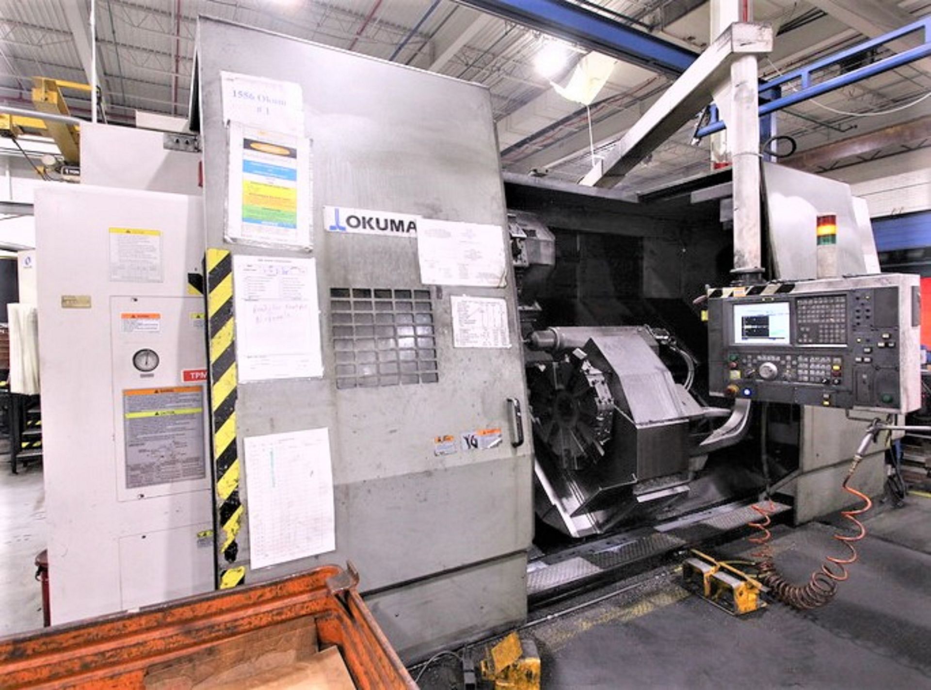 25.6" X 80" OKUMA IMPACT LU-45 CNC 4-AZIS TURNING CENTER LATHE - Image 2 of 12