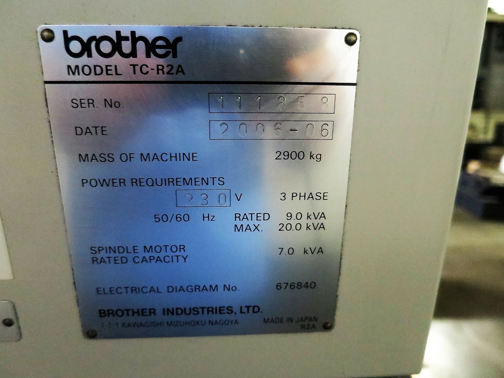 Brother TC-R2A CNC Drill/Tap Vertical Machining Center w/Pallet Changer, S/N 111858, New 2006 - Image 10 of 10