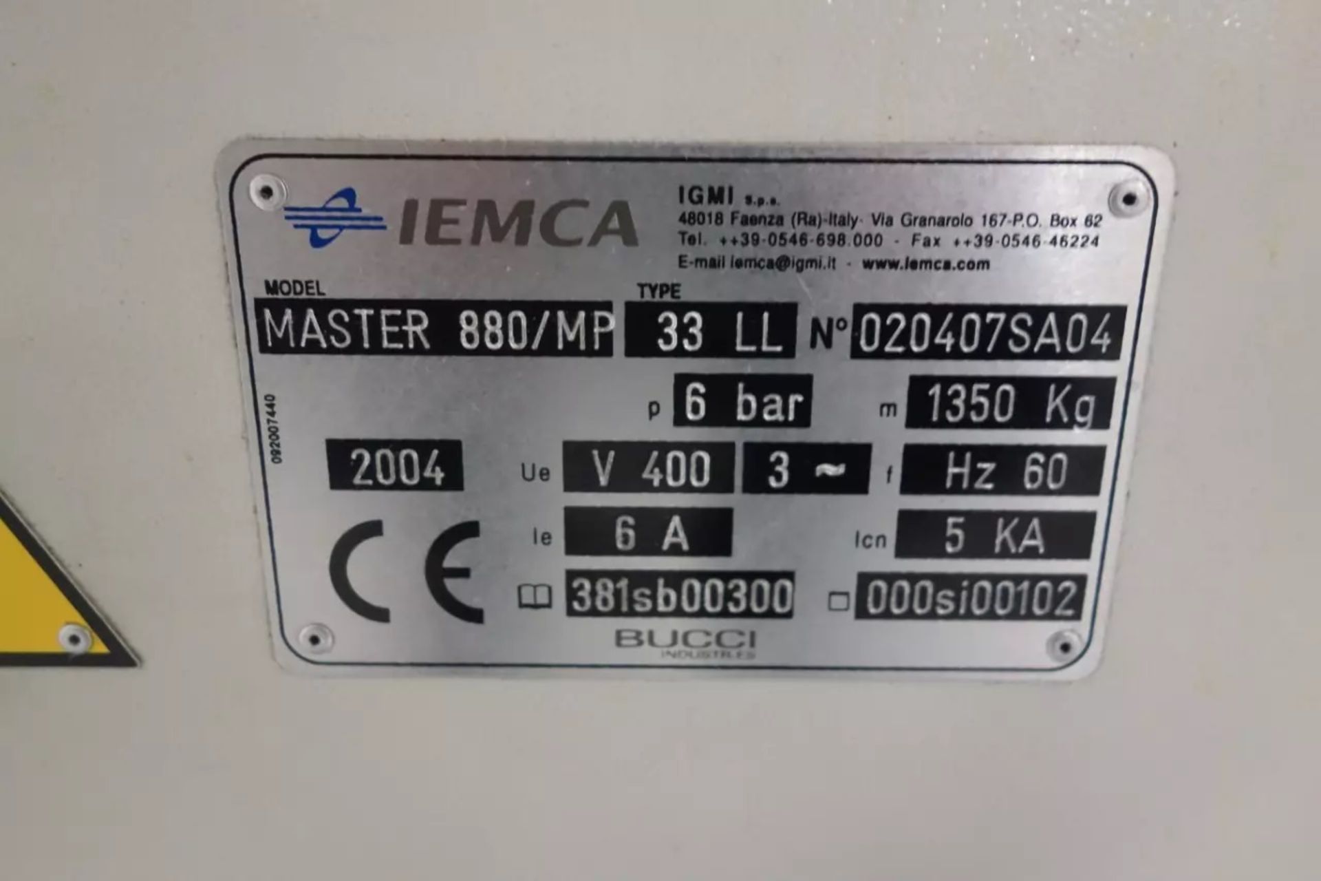 3" Cap Iemca Master 880/MP-E Magazine Type Bar Feeder, S/N 020407SA04, New 2004 - Image 6 of 6