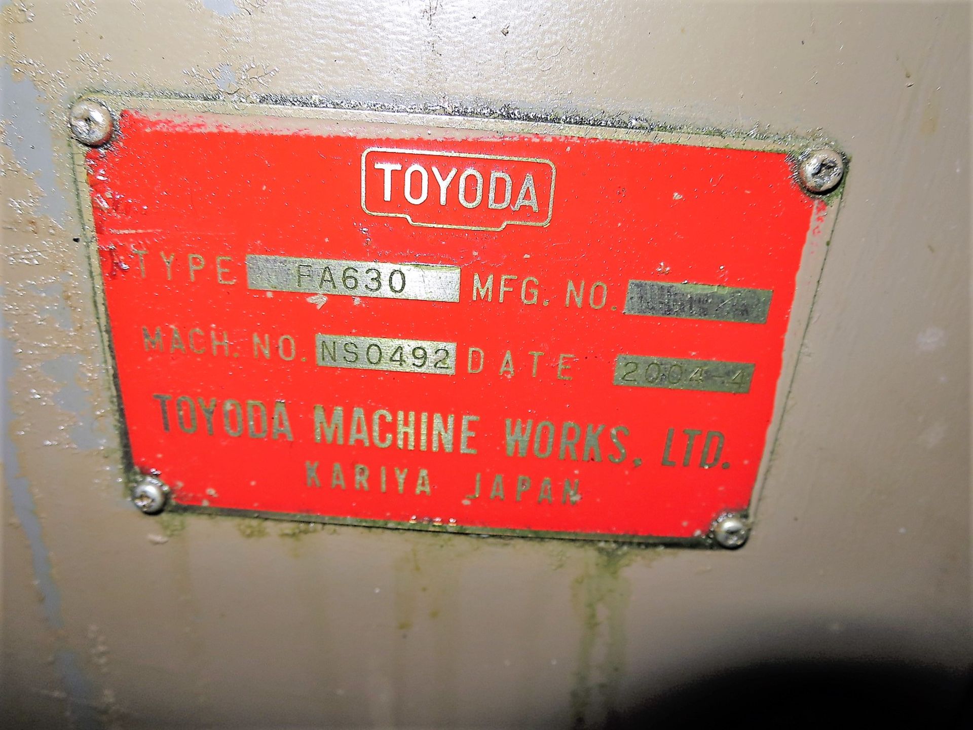 25"x25" Toyoda FA630 CNC Horizontal Machining Center, S/N 12606, New 2004 - Image 11 of 13