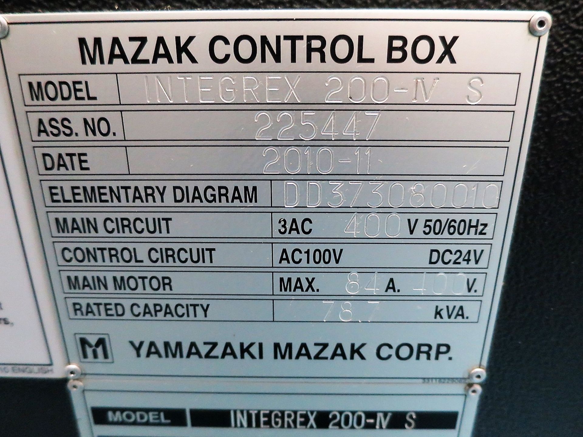 Mazak Integrex 200 IV S 5-Axis CNC Turning Center Lathe, S/N 12481, New 2010 - Image 10 of 22