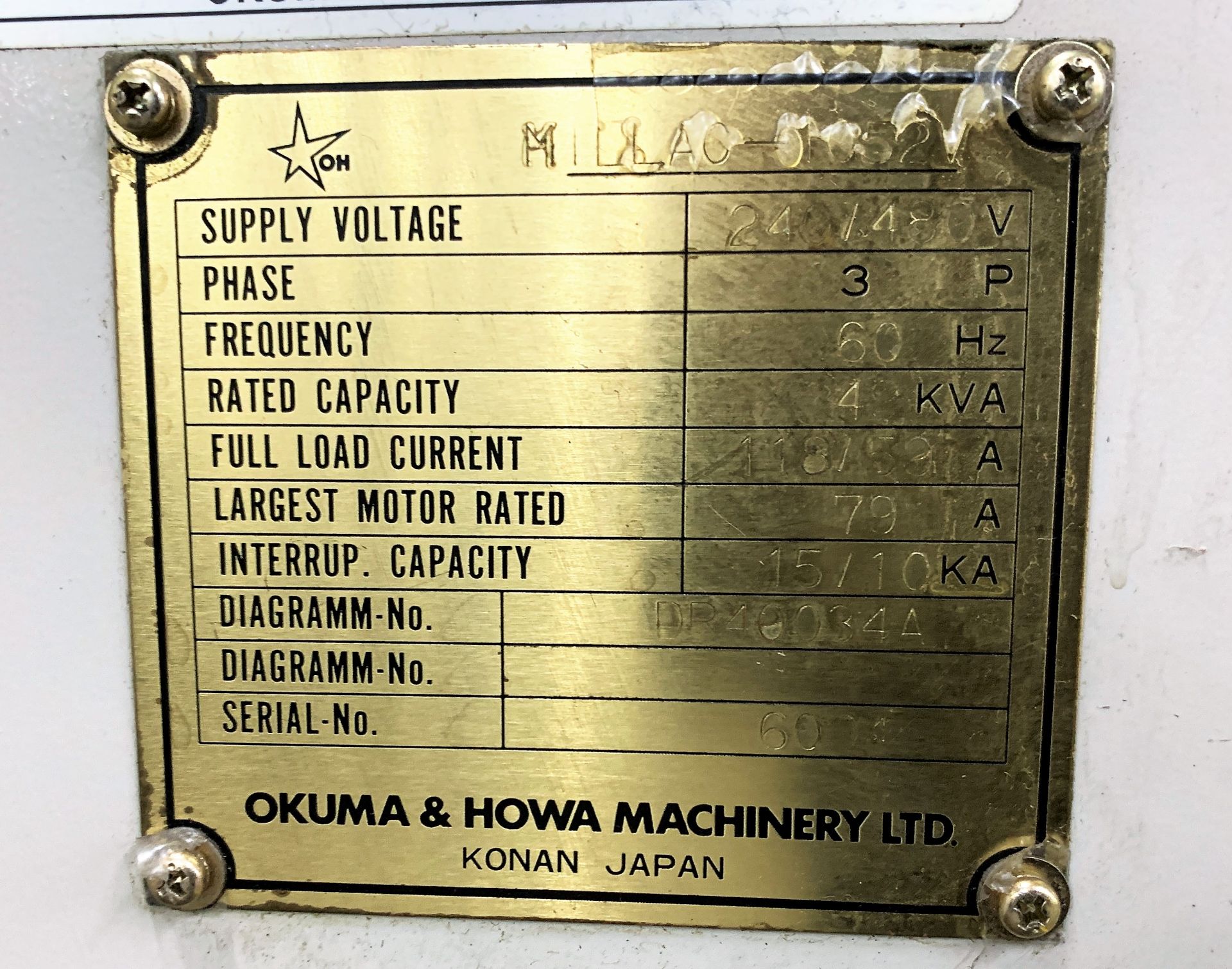 Okuma & Howa Millac 1052V/2000 4-Axis Vertical Machining Center - Image 10 of 10