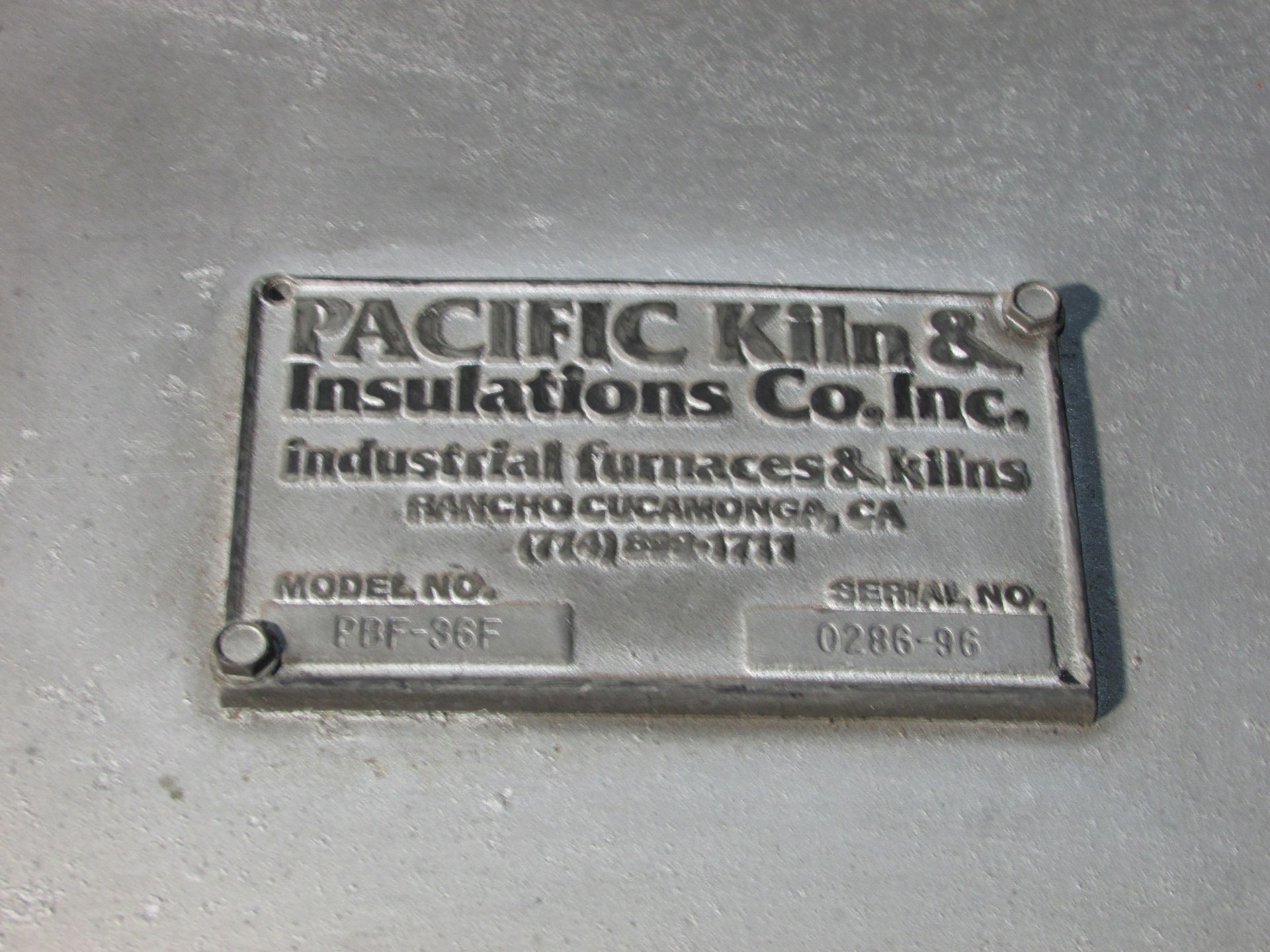 Pacific Kiln and Insulation Co Model PBF-36F Natural Gas Burnout Furnace - Image 10 of 10