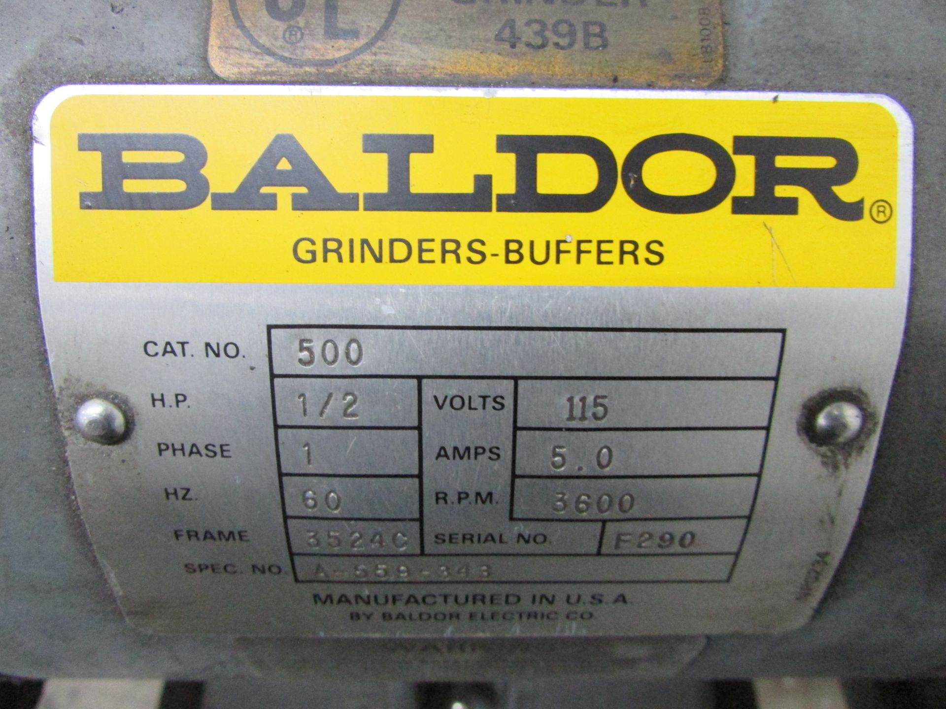 6" Baldor 500 Double End Pedestal Tool Grinder - Image 4 of 4