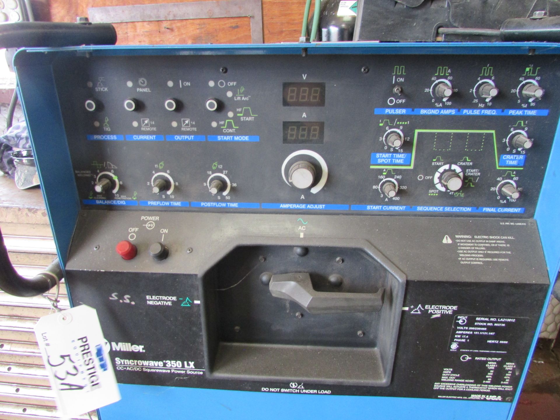 Miller Syncrowave 350LX 350A CC AC/DC Square Wave Welding Power Source - Image 4 of 6