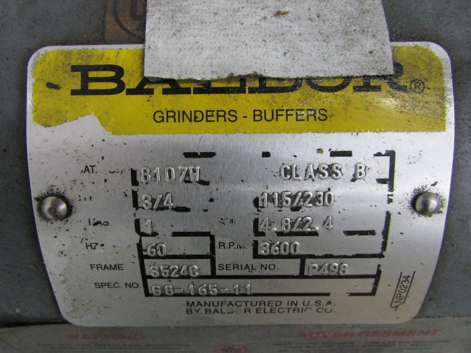 8" Baldor 8107W Double End Pedestal Grinder - Image 4 of 4