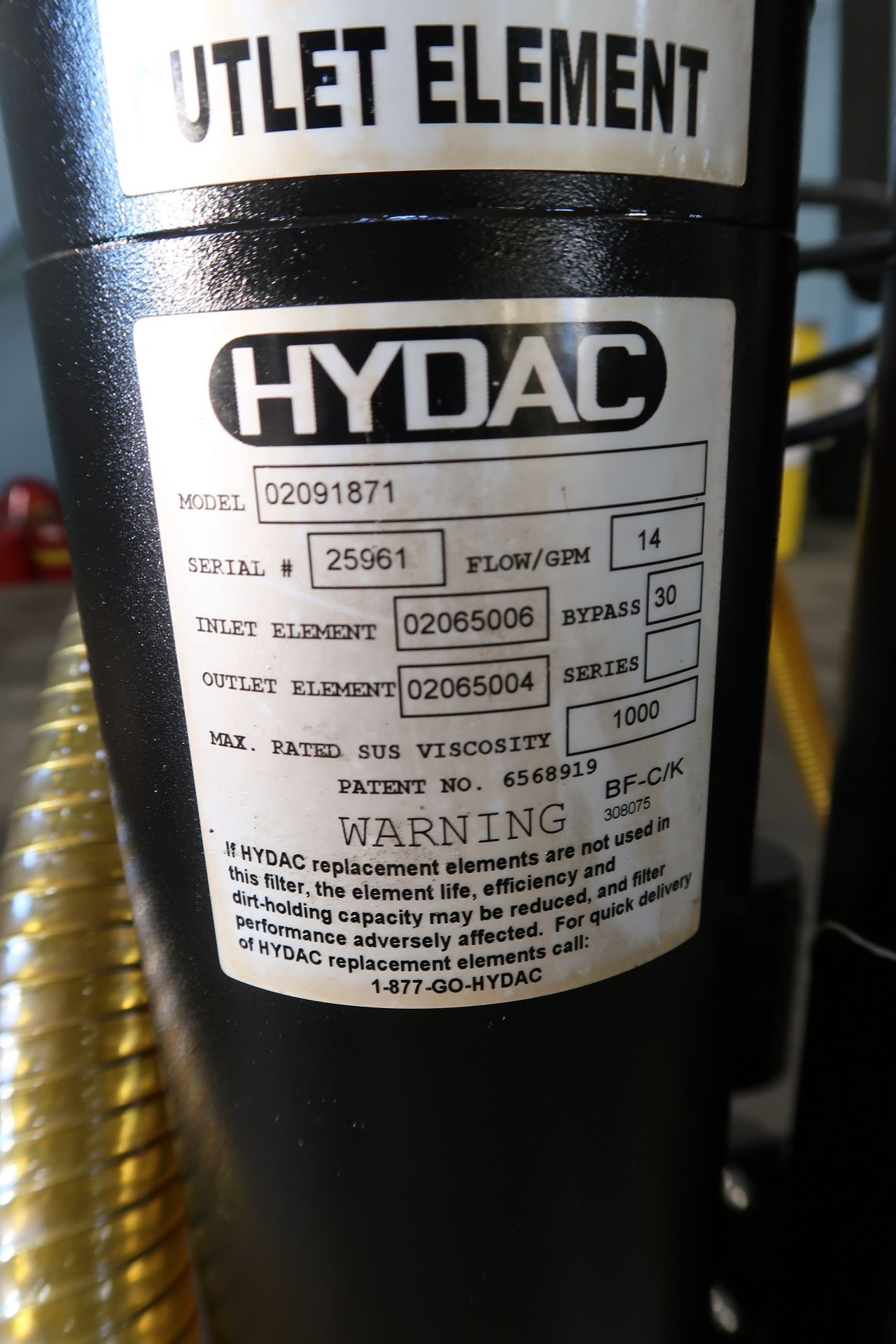 Hydac Model 02091871 Hydraulic Filter Cart - Image 3 of 5