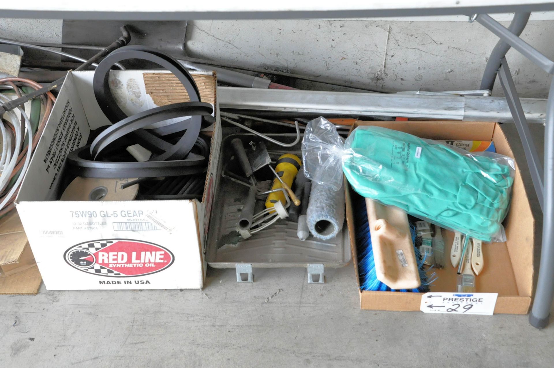 Lot-Various Tool Boxes, Tubing, Paint Rollers, Brushes, etc. Under (1) Table, (Bldg 1) - Image 3 of 3