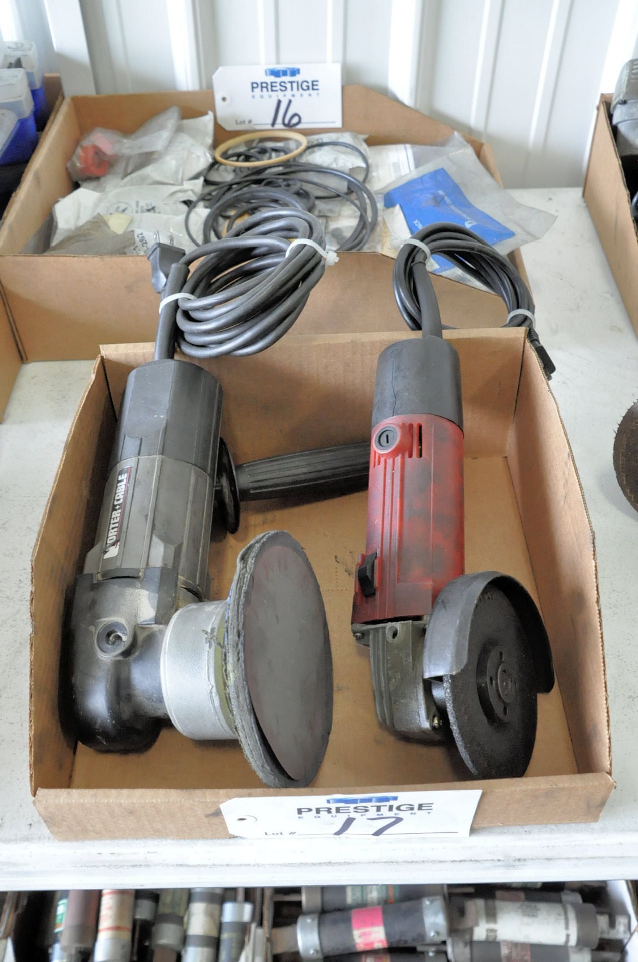 Lot-(1) Porter Cable and (1) No Name Electric Angle Grinders in (1) Box, (Bldg 1)