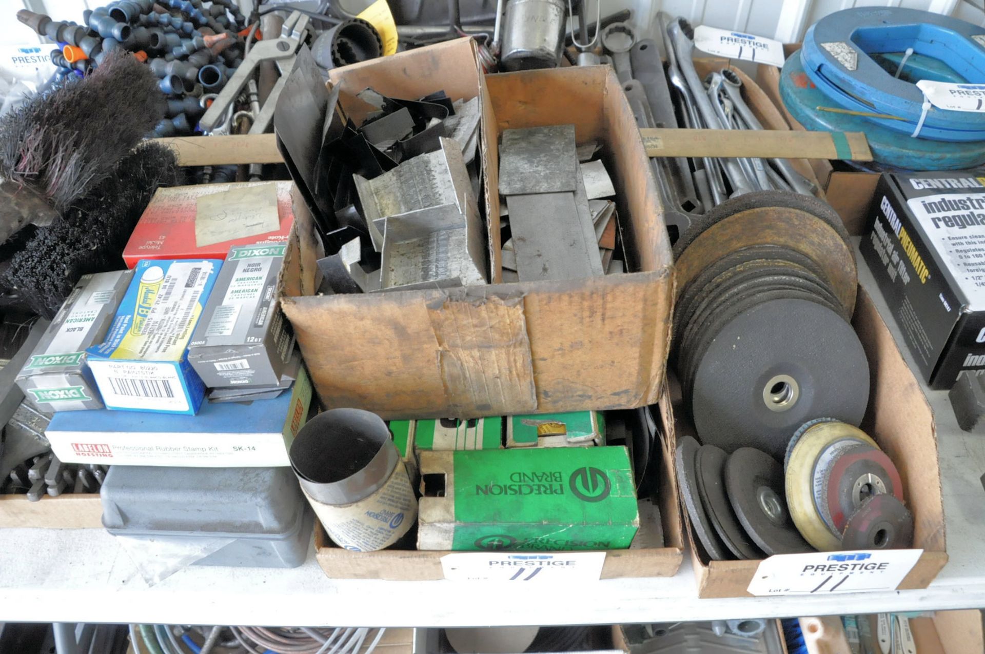 Lot-Grease Guns, Brushes, Shim Stock, Grinding Disks, Wrenches, etc. in (9) Boxes, (Bldg 1) - Image 6 of 6