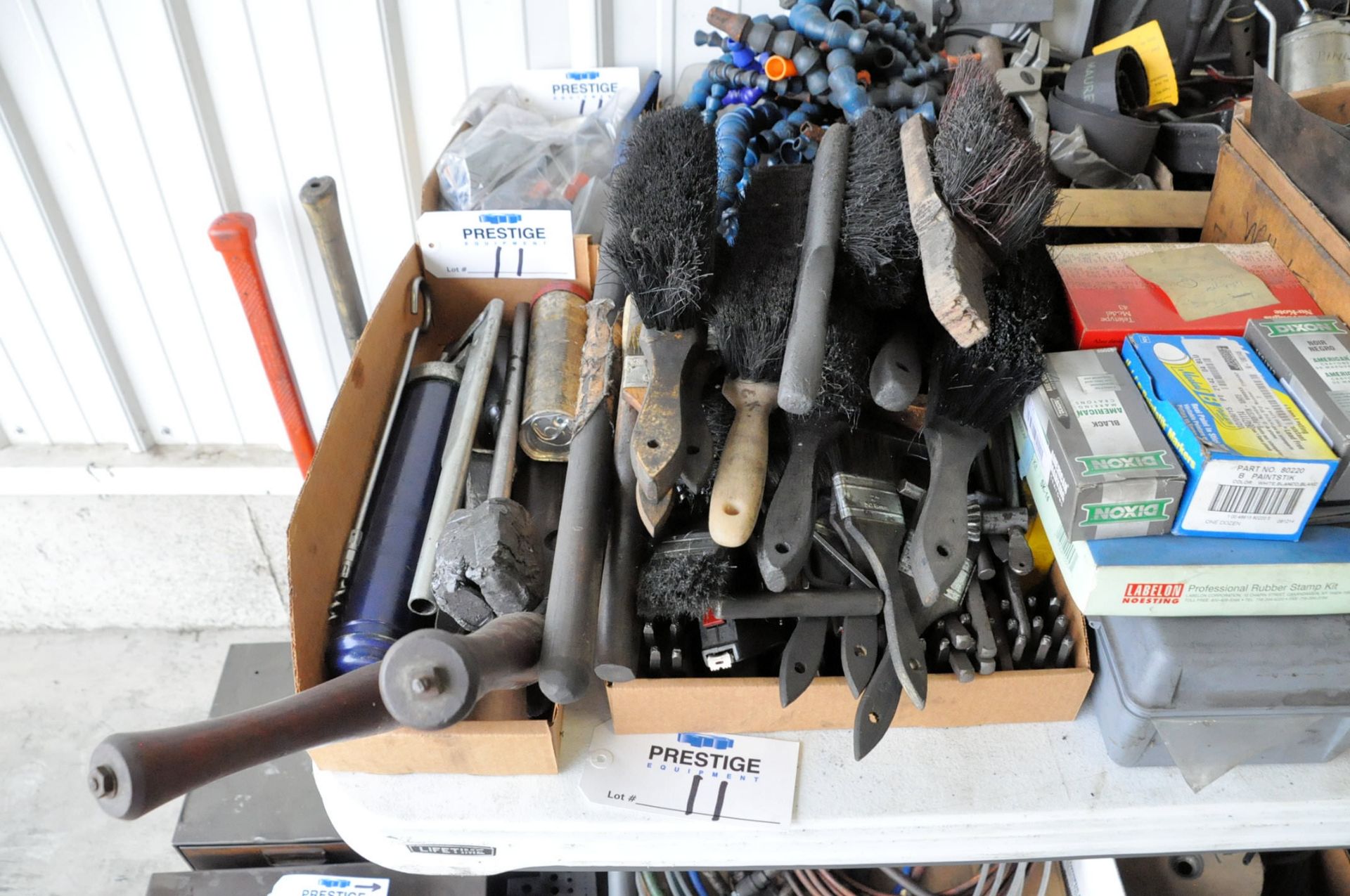 Lot-Grease Guns, Brushes, Shim Stock, Grinding Disks, Wrenches, etc. in (9) Boxes, (Bldg 1) - Image 2 of 6