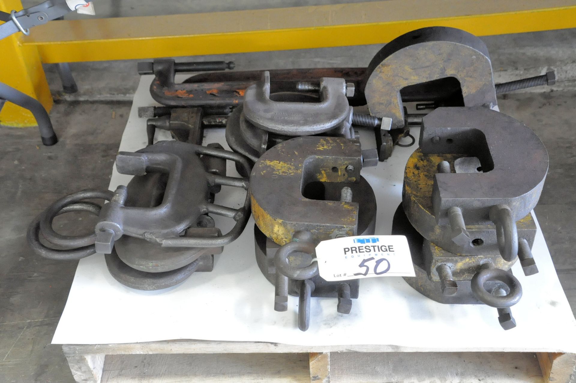 Lot-Various Die Clamps and Custom Clamps on (1) Pallet Under (1) Table, (Bldg 1)