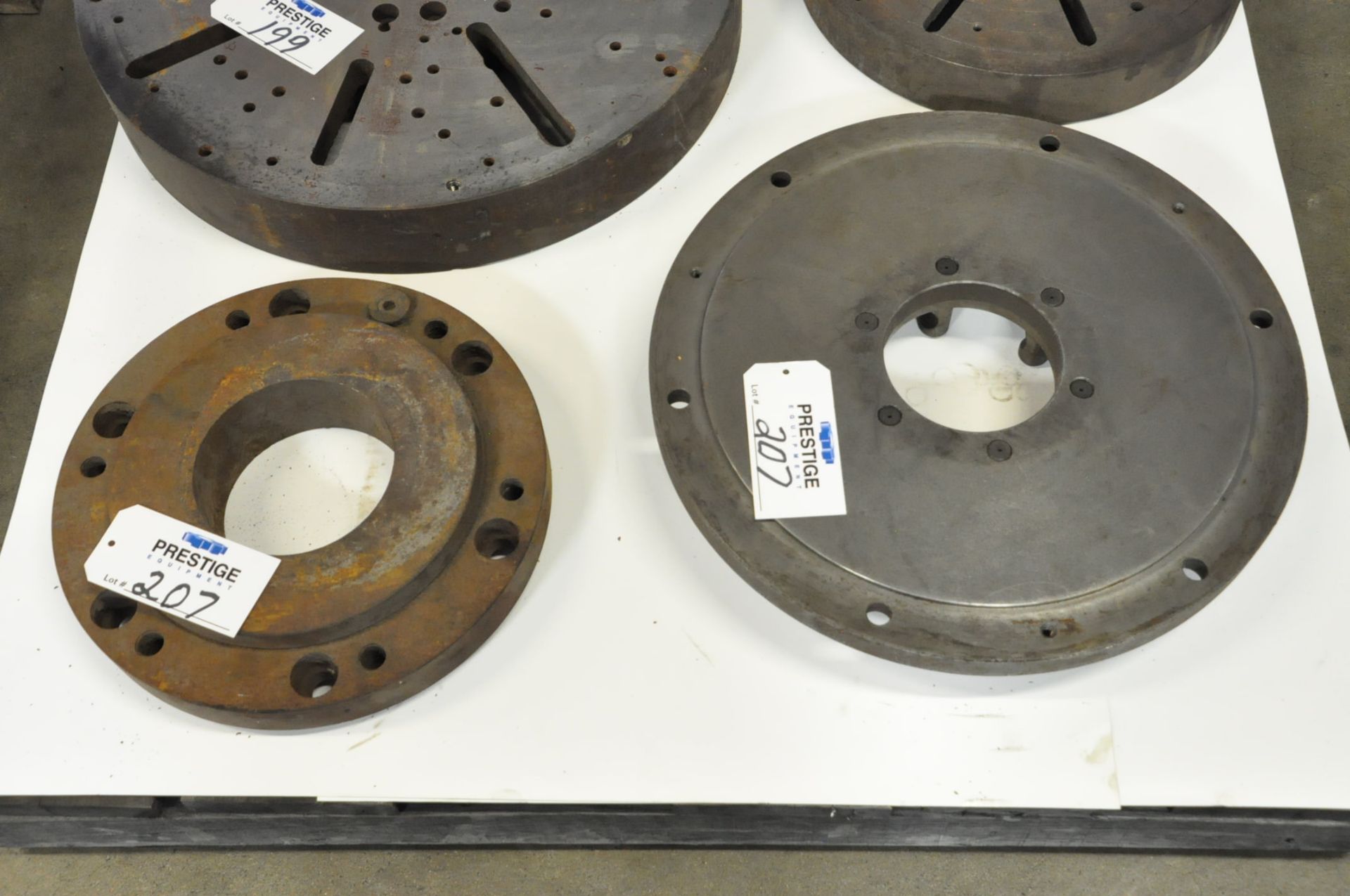 Lot-(1) 19 1/2" Chuck Backer Plate, and (1) Adaptor Plate, (Bldg 1)