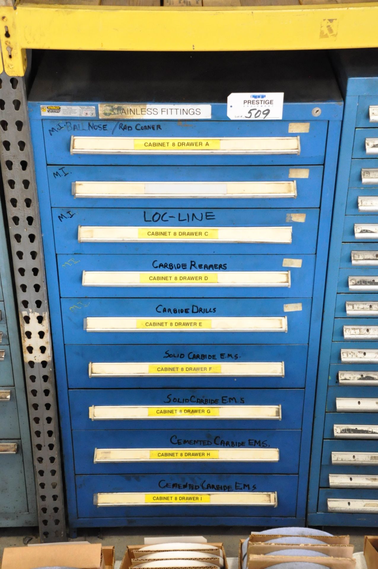 Stanley Vidmar 9-Drawer Tooling Cabinet, (Bldg 1)