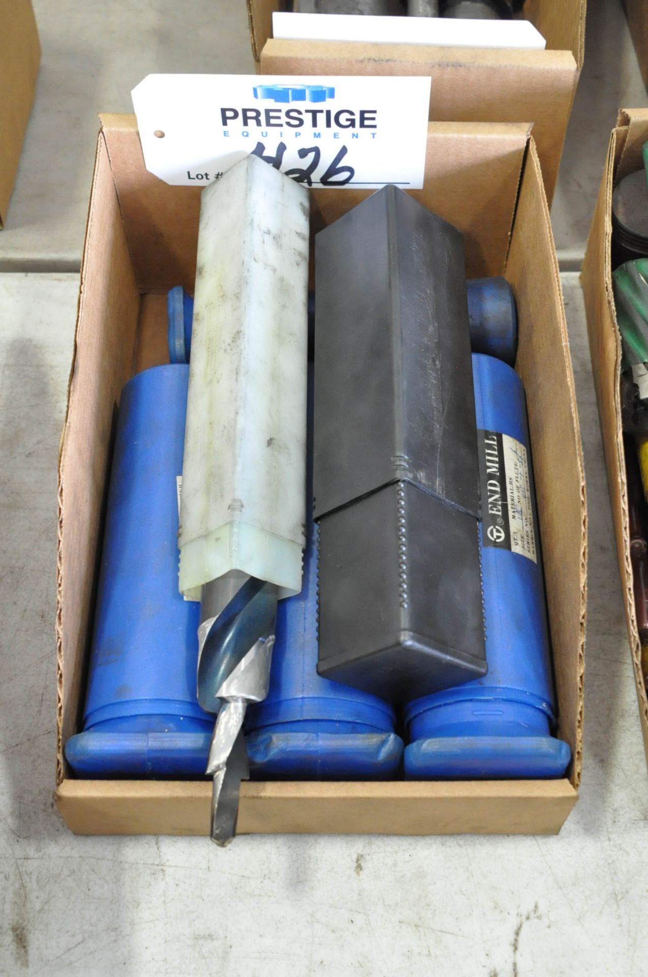 Lot-(5) Packaged Large Counterbore Drills and End Mills in (1) Box, (Bldg 1)