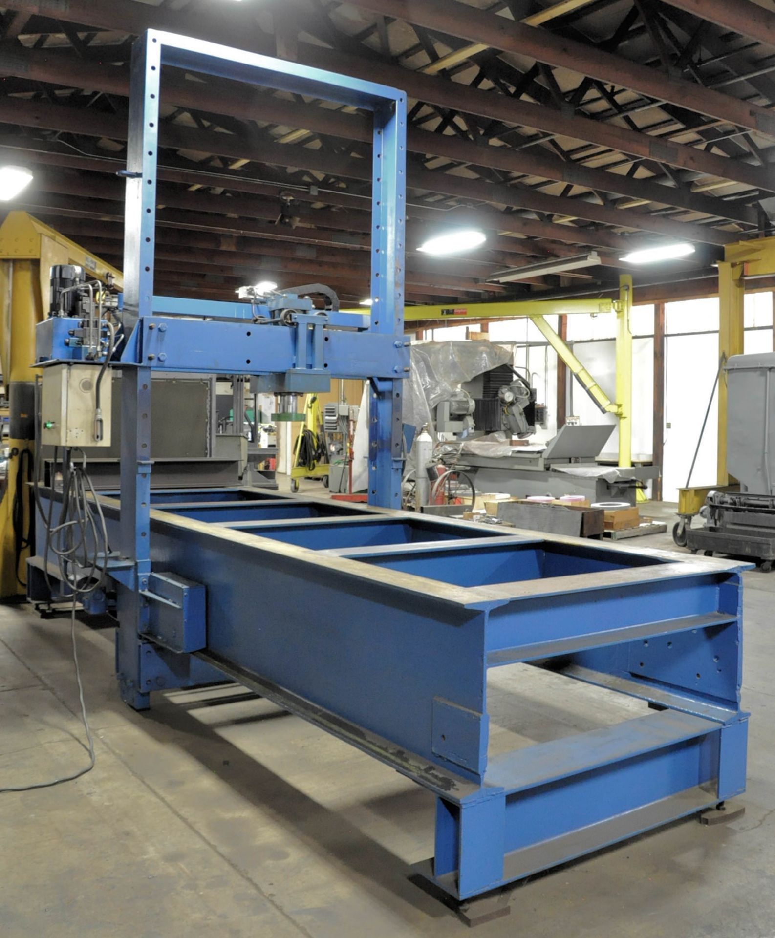 20-Ton Custom Fabricated Designed & Engineered, Hydraulic Straightening Press, 14'L x 60"W Between - Image 2 of 9