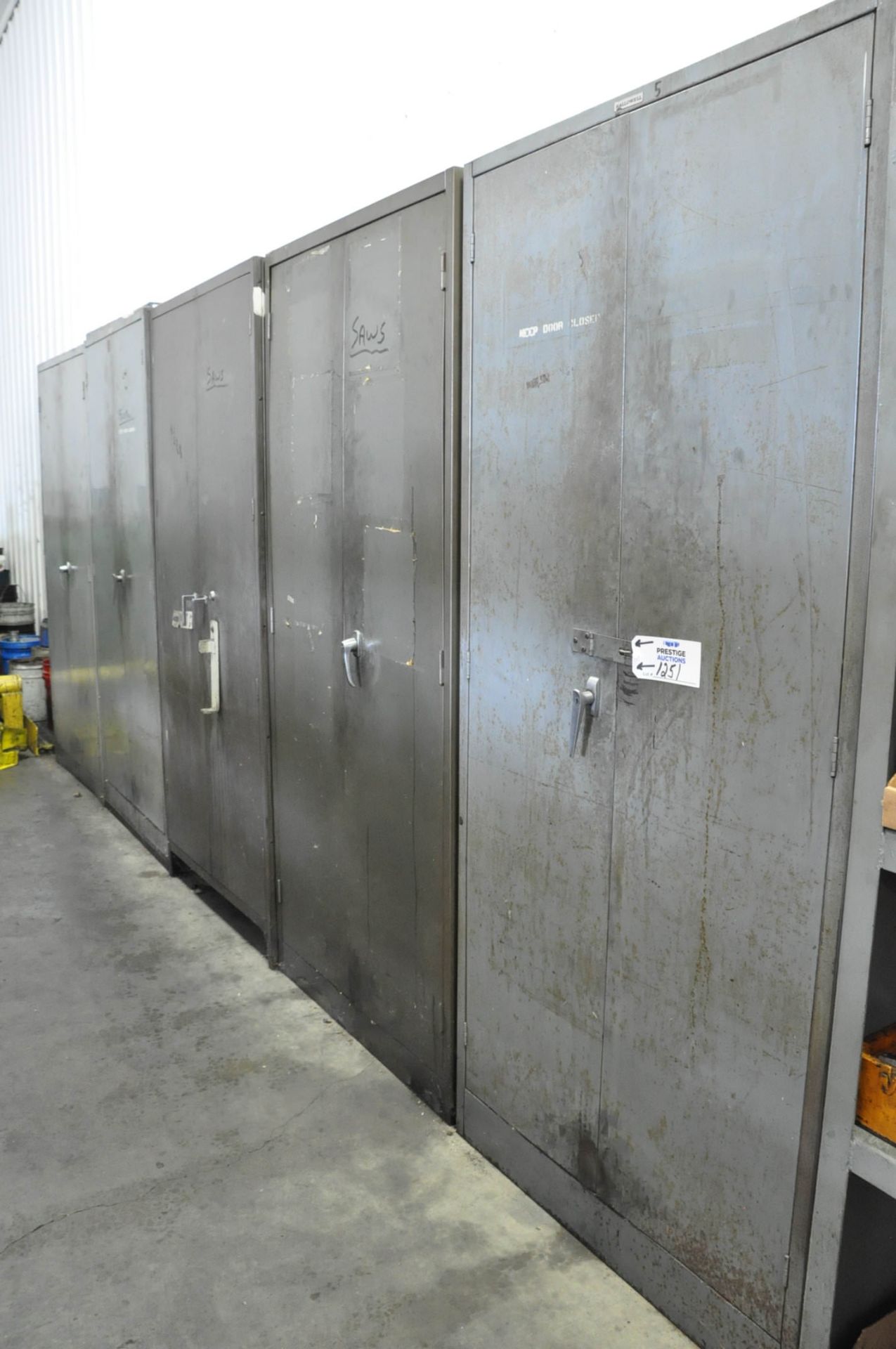 Lot-(5) Various 2-Door Supply Cabinets in (1) Row, (Bldg 1)