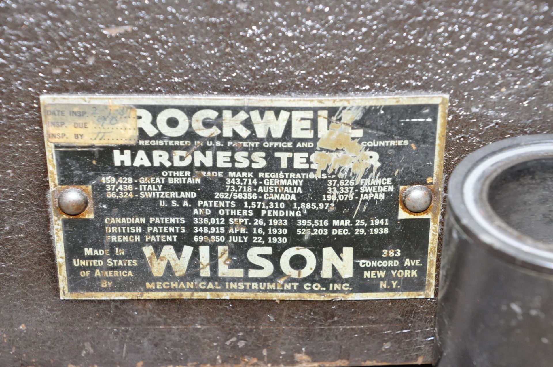 Wilson Rockwell 4JR BB Bench Top Hardness Tester, - Image 3 of 3