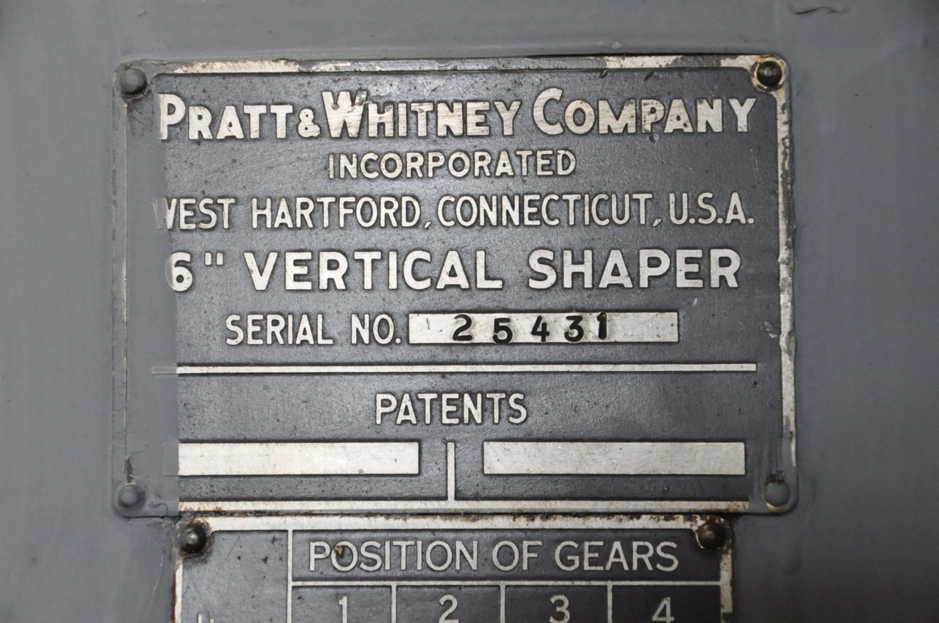 Pratt & Whitney B-6 Inch Vertical Shaper, - Image 6 of 6