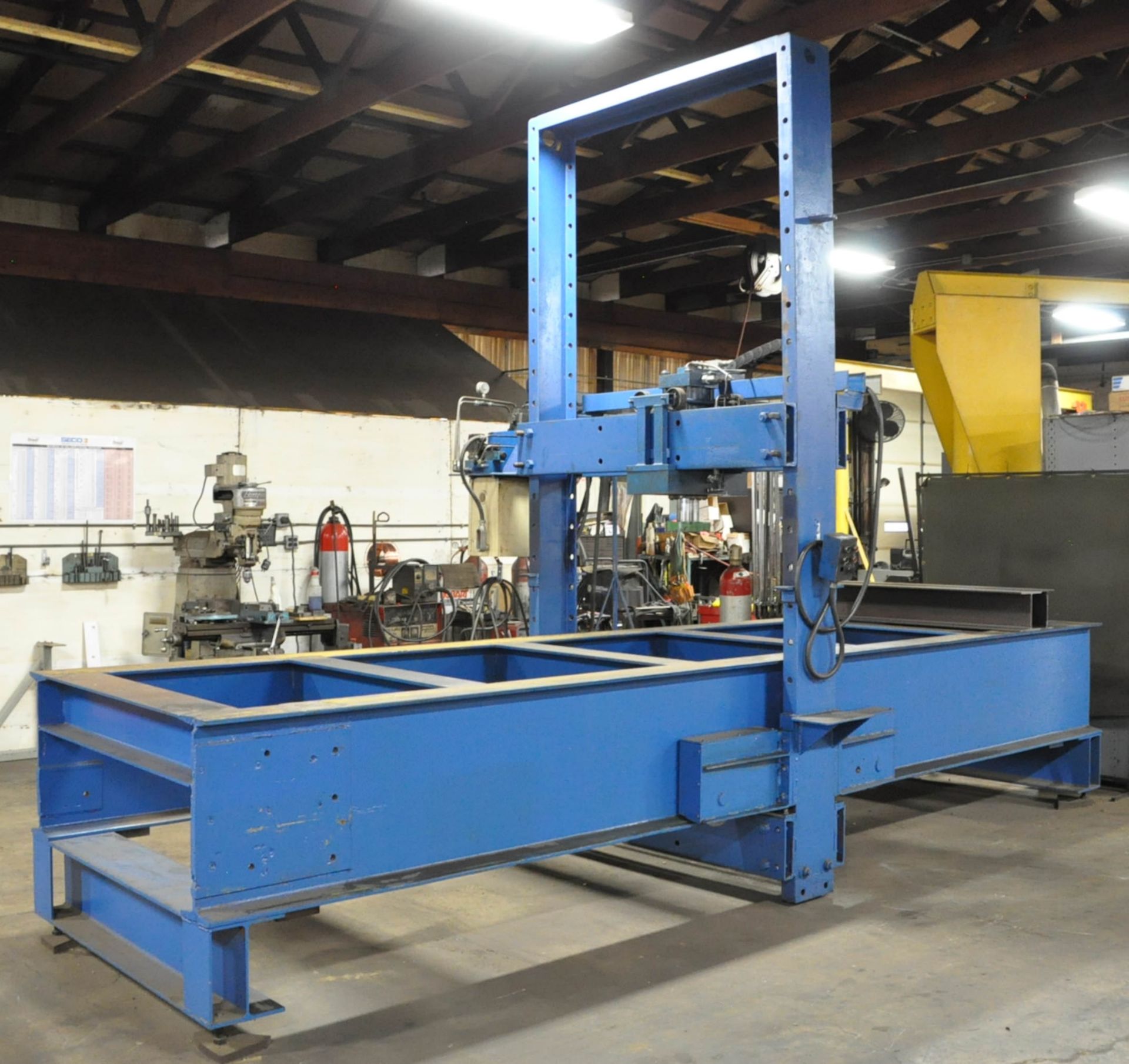 20-Ton Custom Fabricated Designed & Engineered, Hydraulic Straightening Press, 14'L x 60"W Between - Image 7 of 9