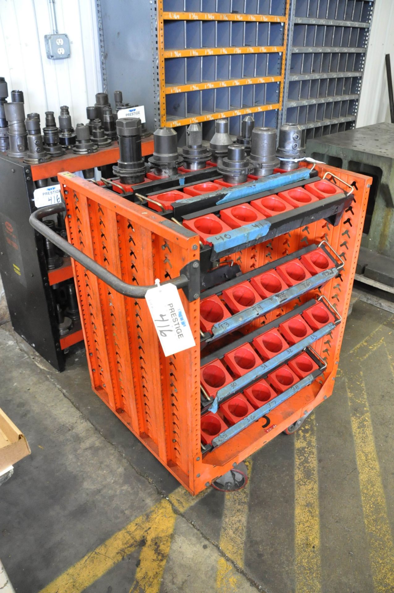 Lot-(1) Huot 50-Taper Tool Holder Stand and (1) 50-Taper Tool Holder Cart, (Tool Holders Not - Image 2 of 2