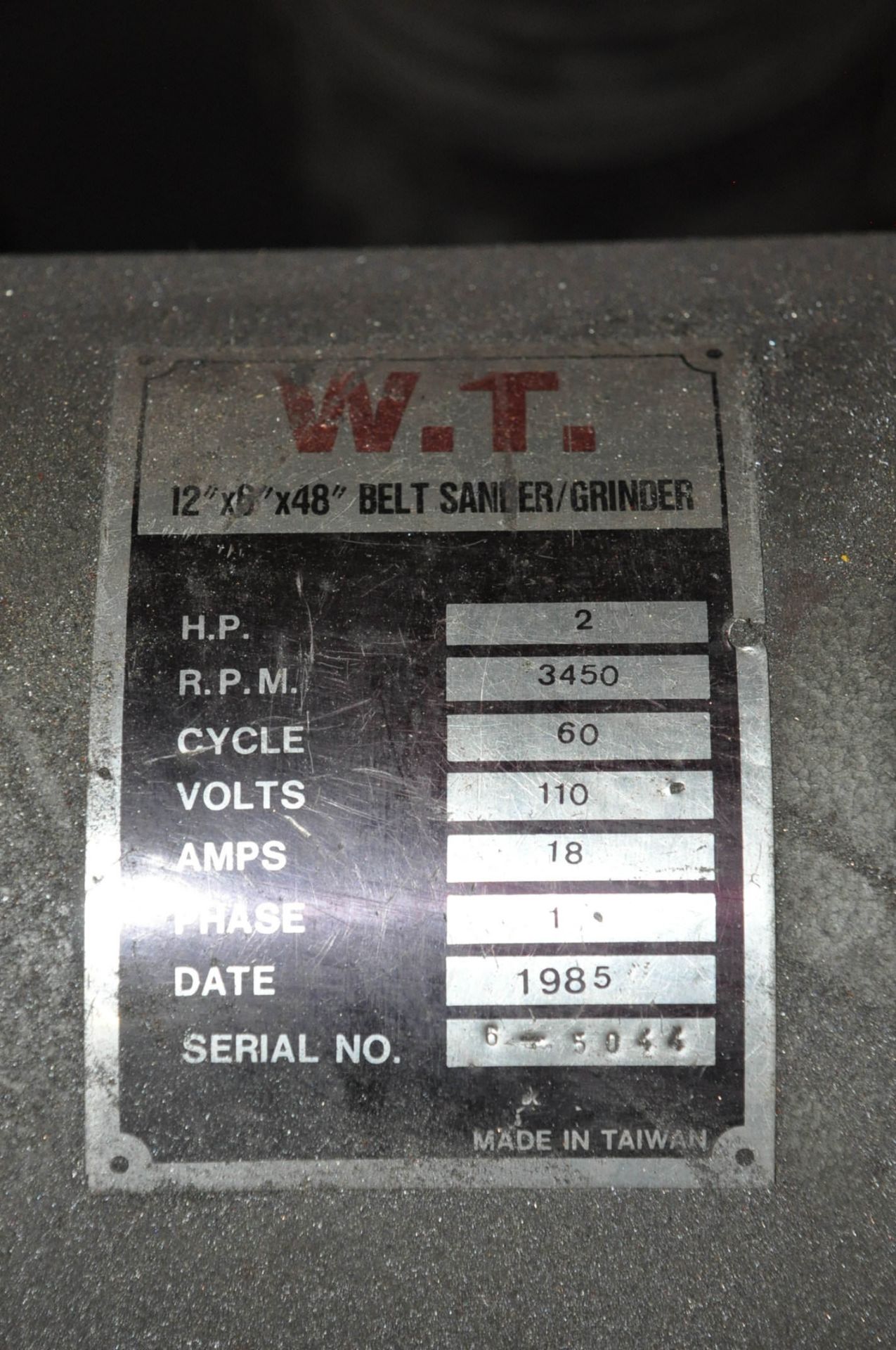 W. T. 12" Vertical Disk x 6" Vertical Belt Sander, - Image 4 of 4