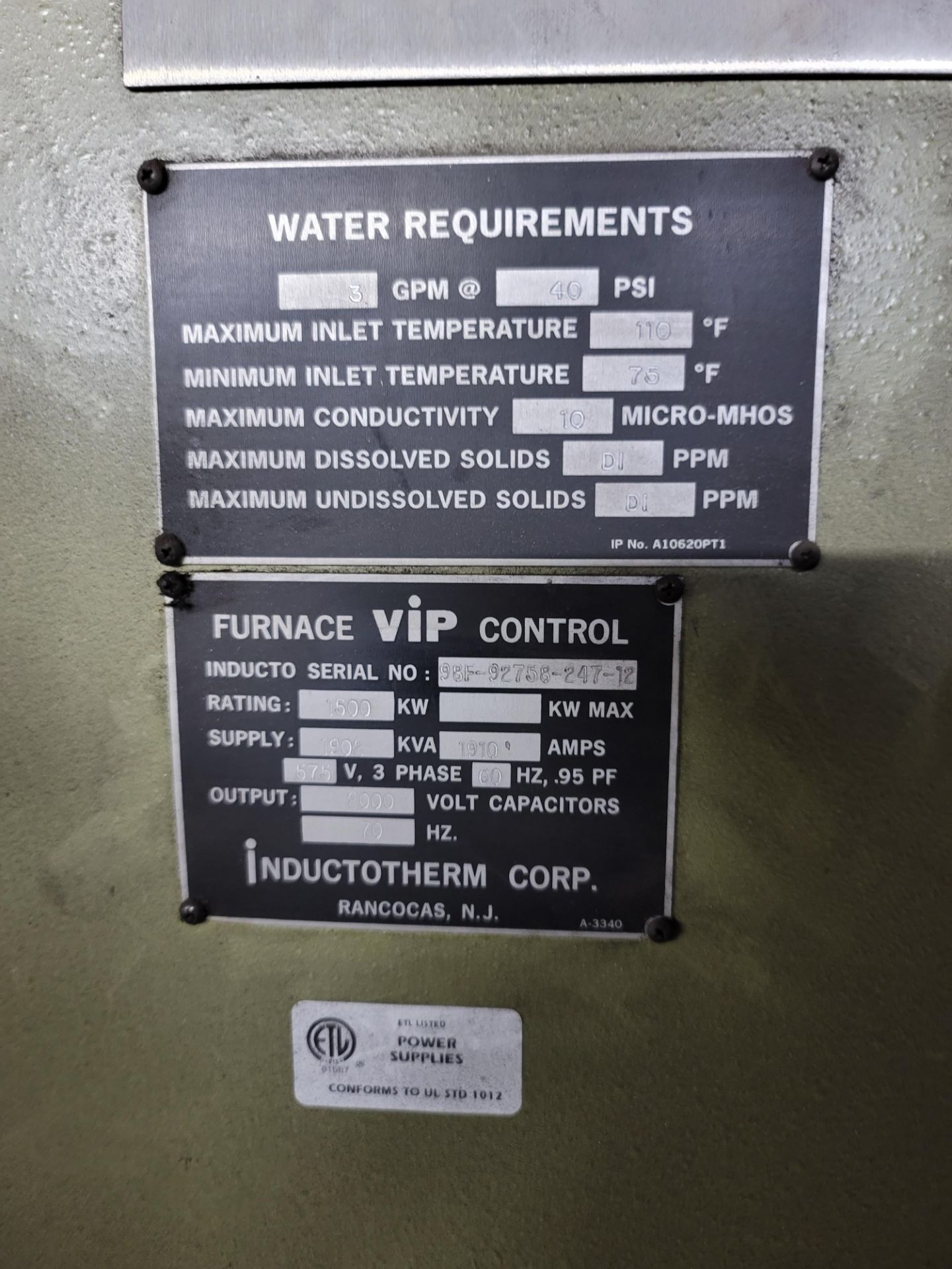 1998 Inductotherm Furnace System with (2) 7.5 Ton Furnaces - Image 9 of 12