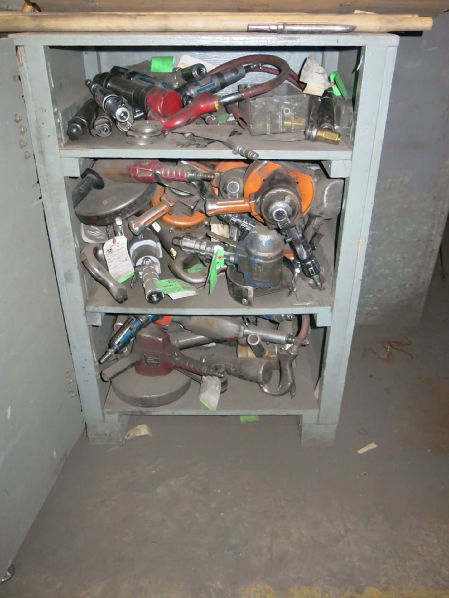 Lot of (3) Metal Cabinets w/ Contents, (2) Heavy Duty Steel Shelving Units